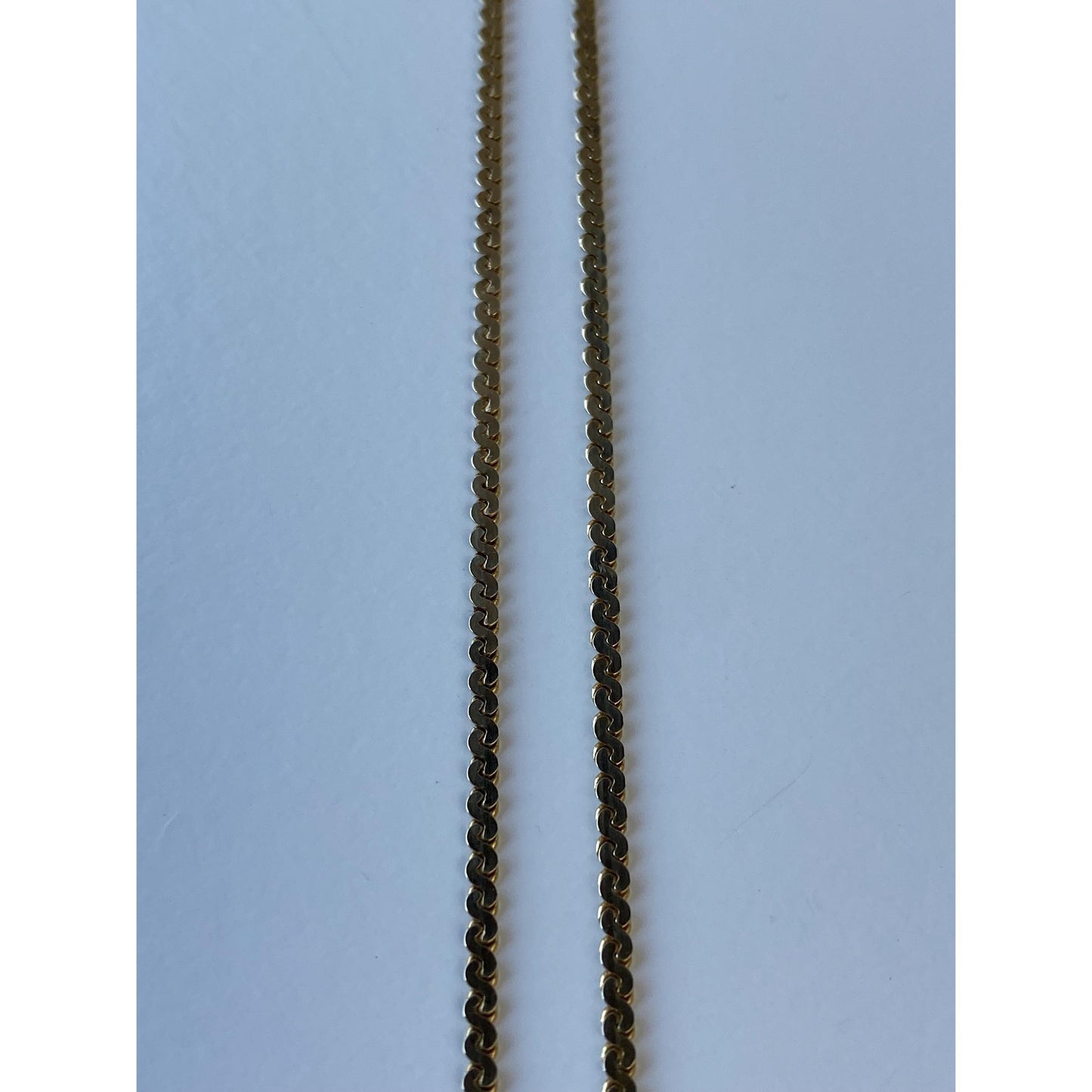 Vintage Solid 14k Yellow Gold Chunky Serpentine Chain Necklace - 24.75 inches
