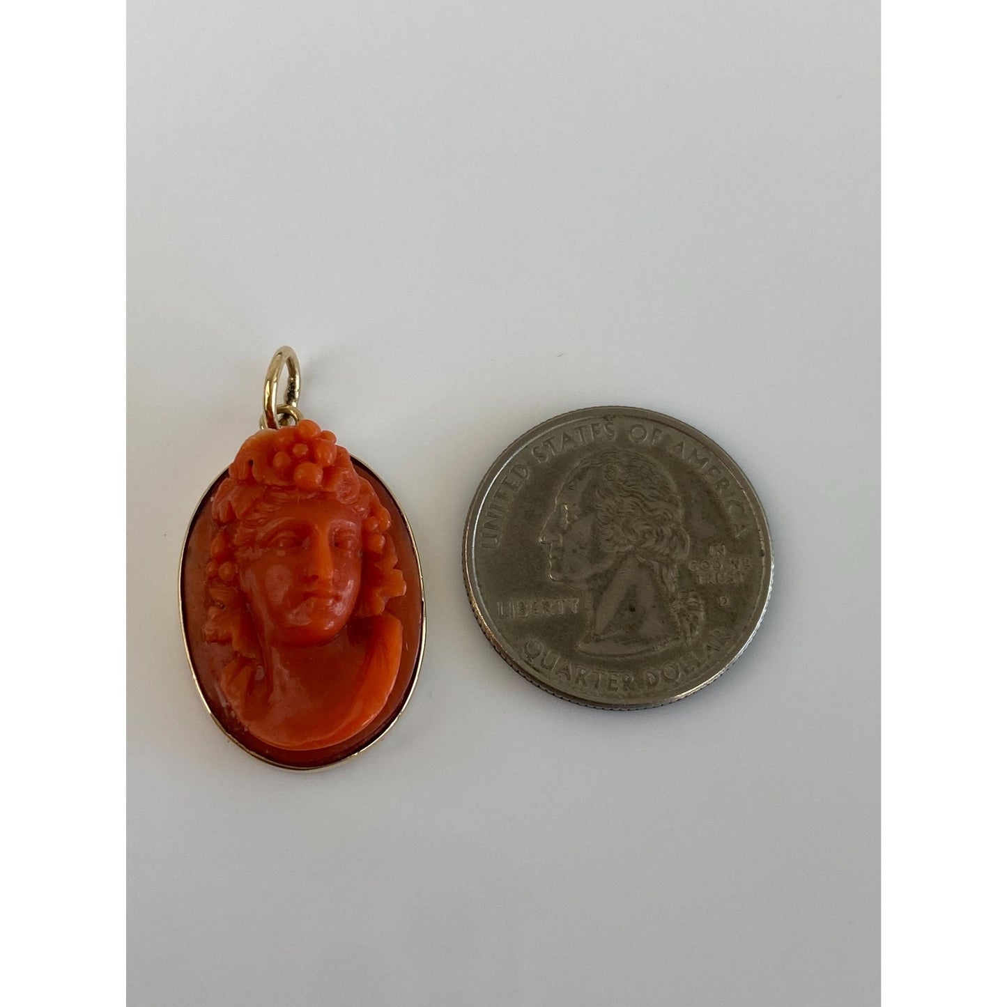 Vintage Solid 14k Yellow Gold Cameo Charm