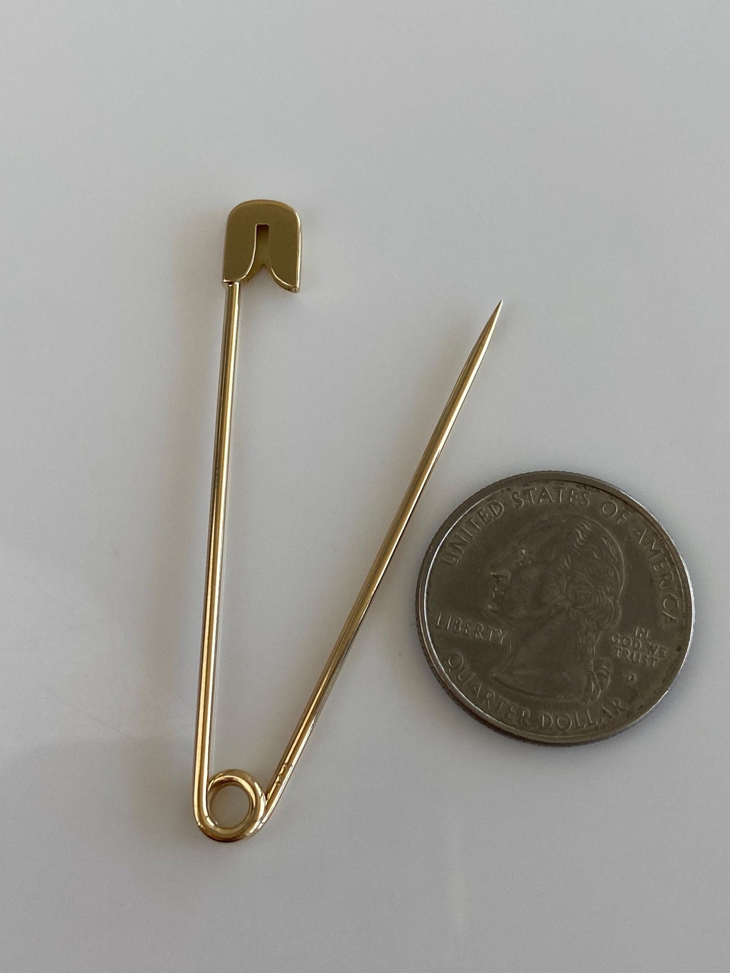 Vintage Solid 14k Yellow Gold Safety Pin