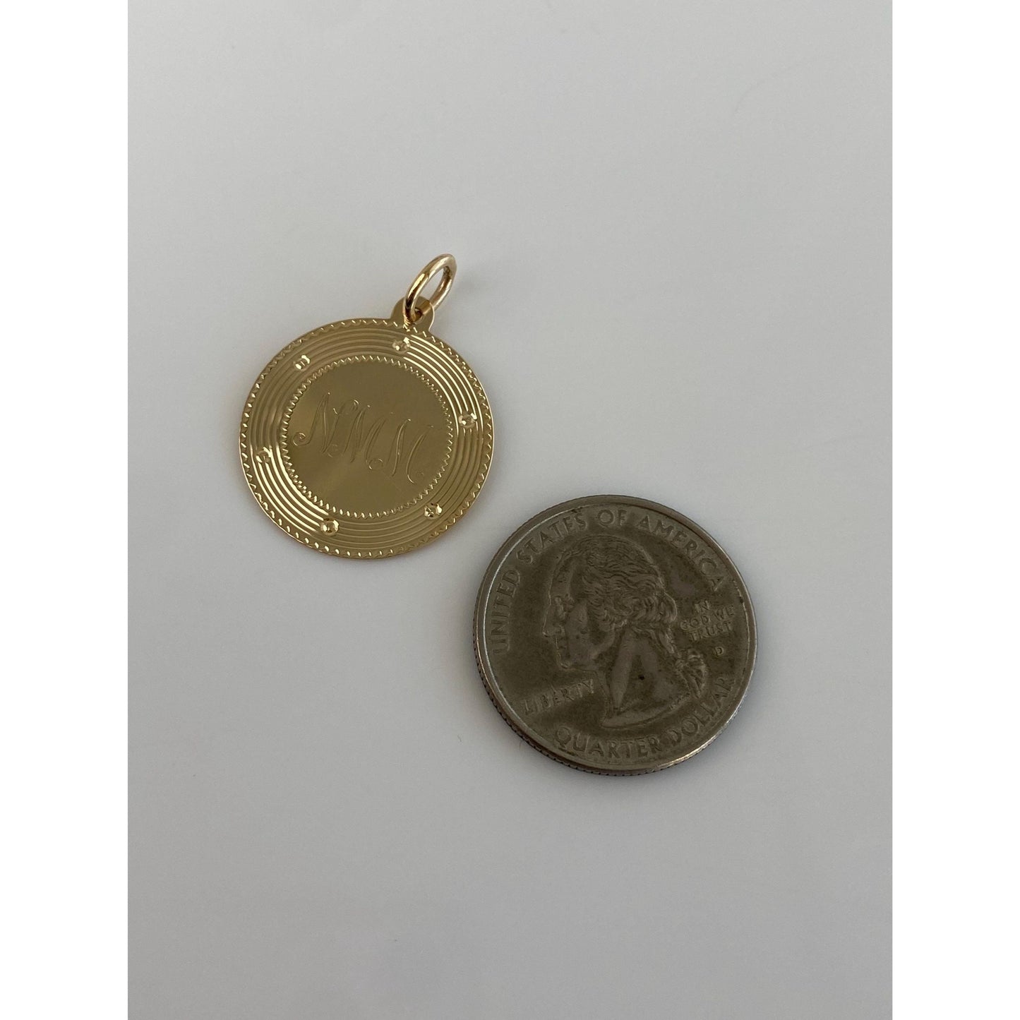 Solid 14k Yellow Gold NMM Charm