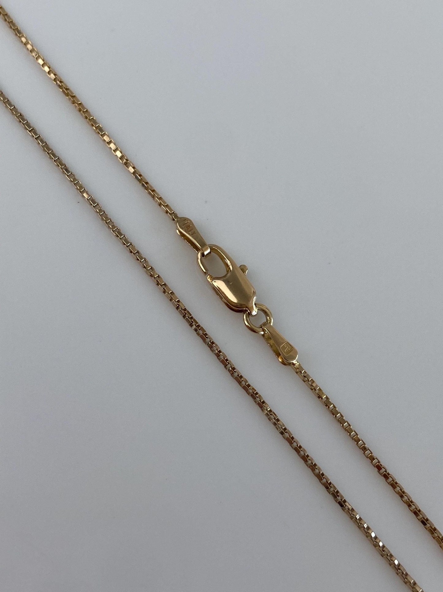 Vintage Solid 14k Yellow Gold Box Chain Necklace - 18.75 inches