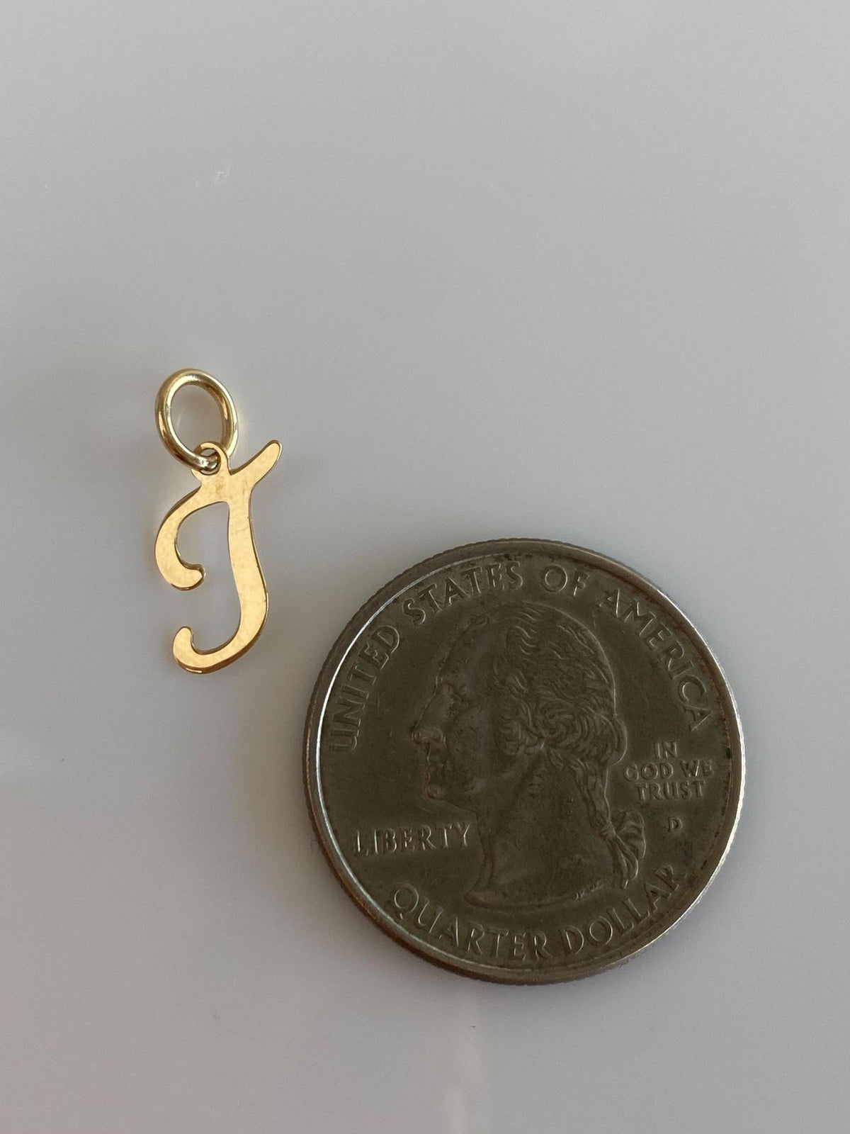 Vintage Solid 14k Yellow Gold Initial 'T' Charm