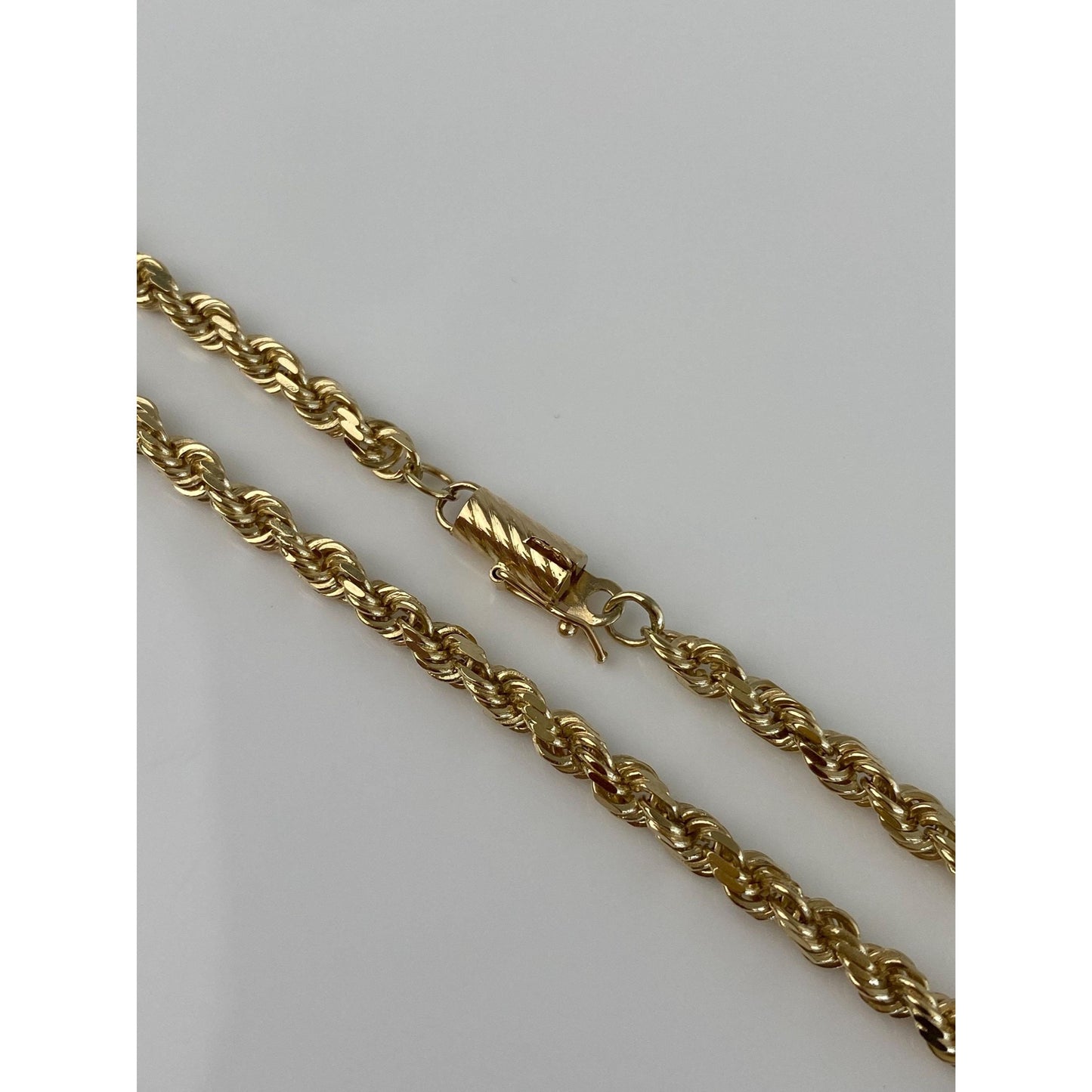 Vintage Solid 14k Yellow Gold Rope Chain Necklace - 20.75 inches