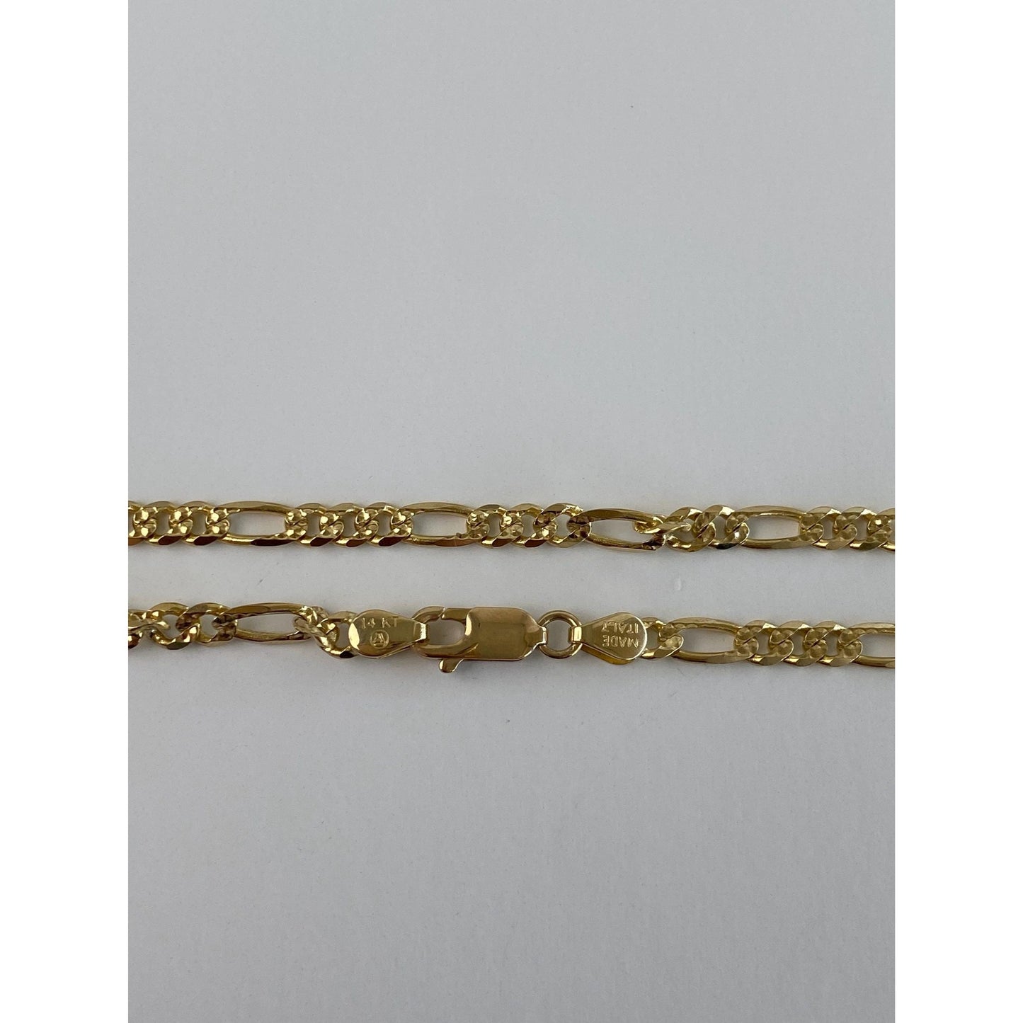 Vintage Solid 14k Yellow Gold Figaro Chain Necklace - 30.5 inches