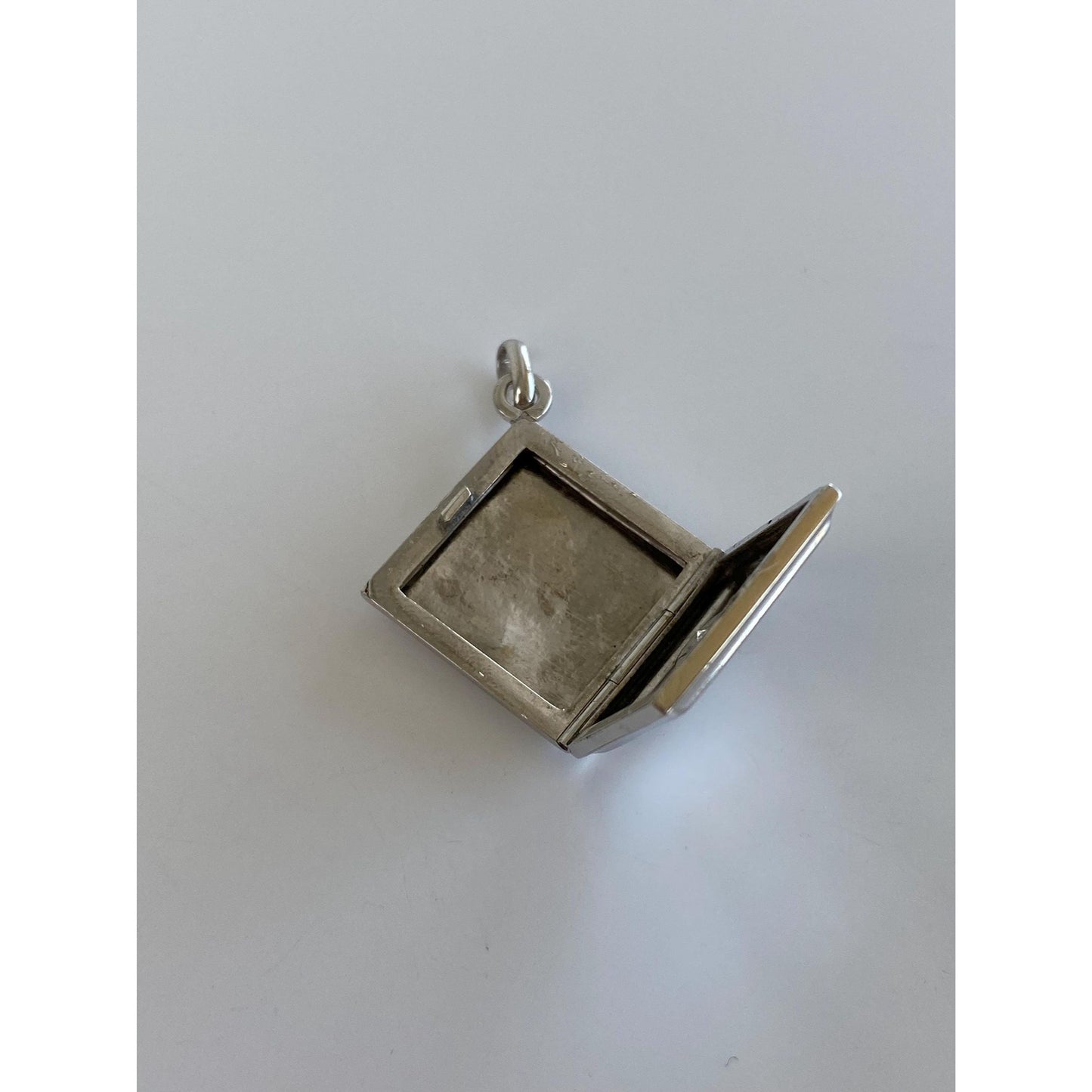 Vintage Solid 14k Platinum Star Set Diamond Cufflink Conversion Locket Charm