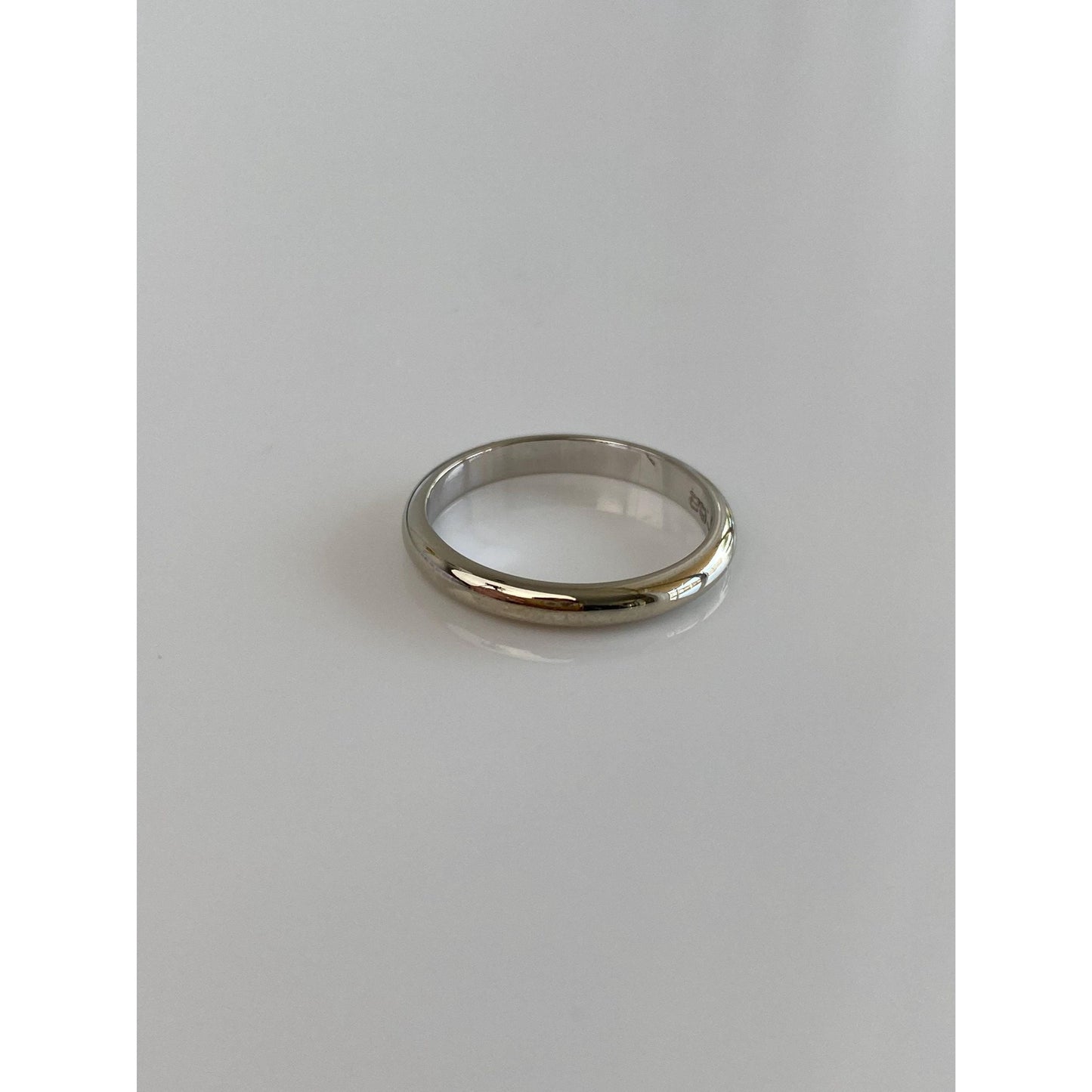 Vintage Solid 14k White Gold Ring Band - Size 4.75