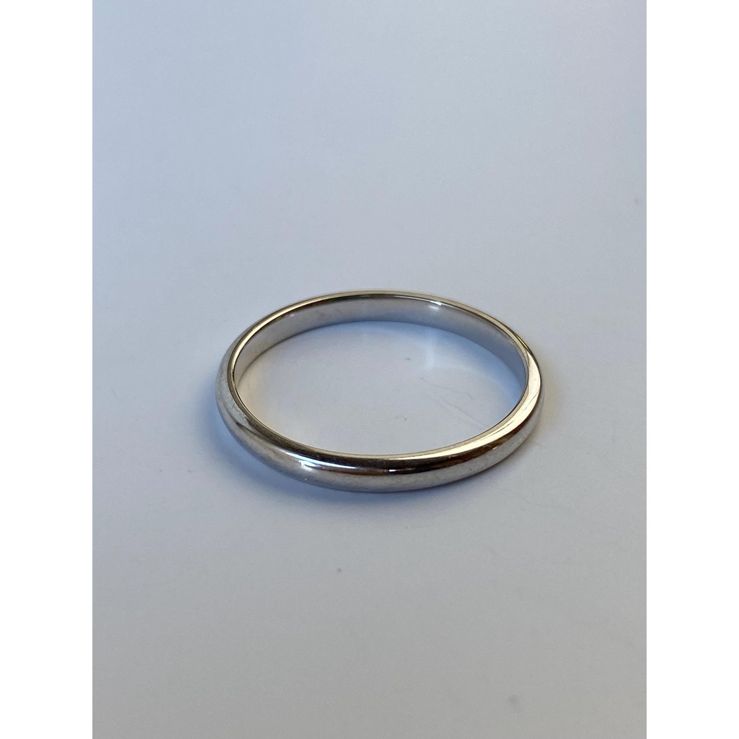 Vintage Solid 10k White Gold Ring Band - Size 6.25