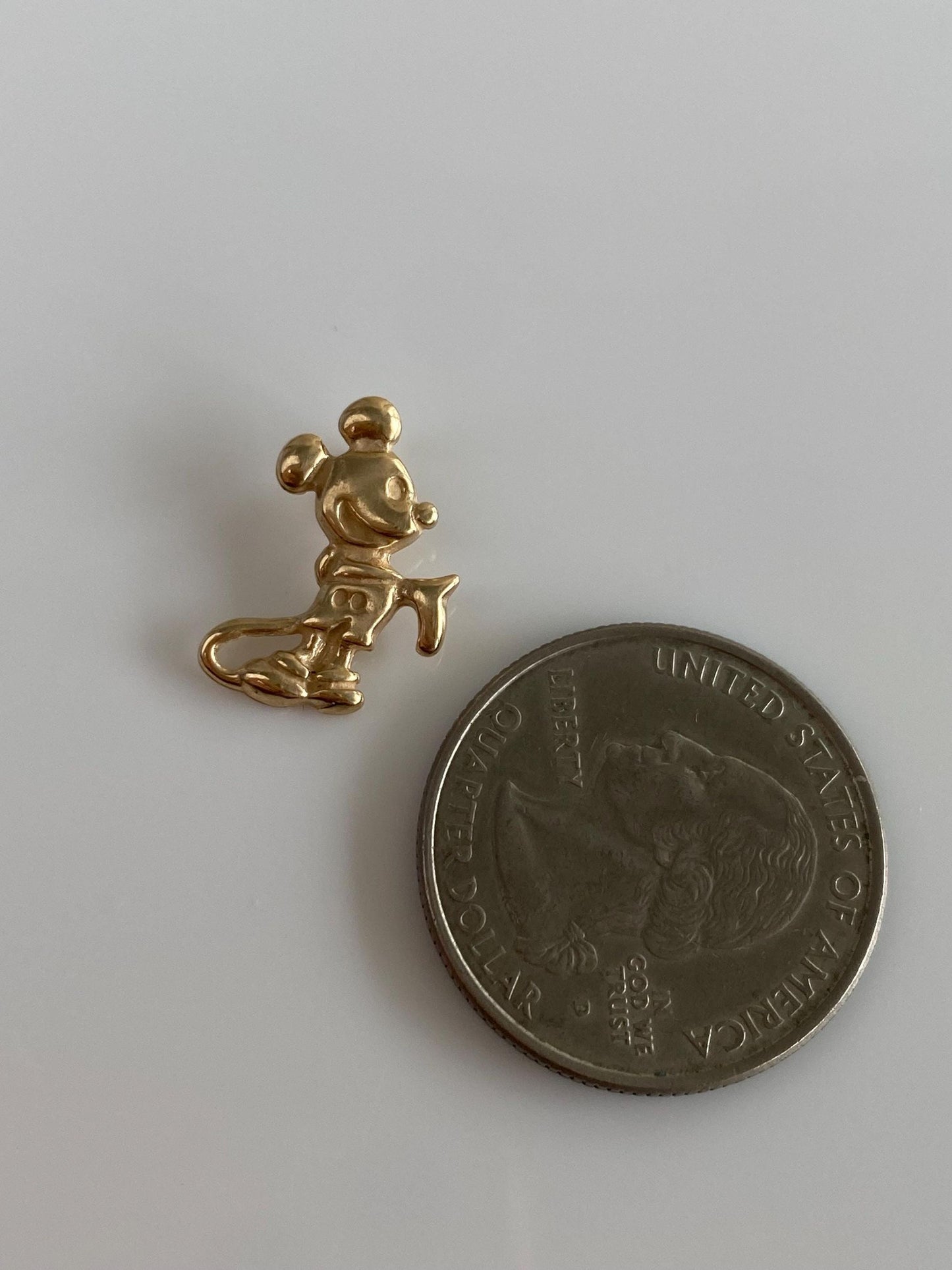 Vintage Solid 14k Yellow Gold Mickey Mouse Charm