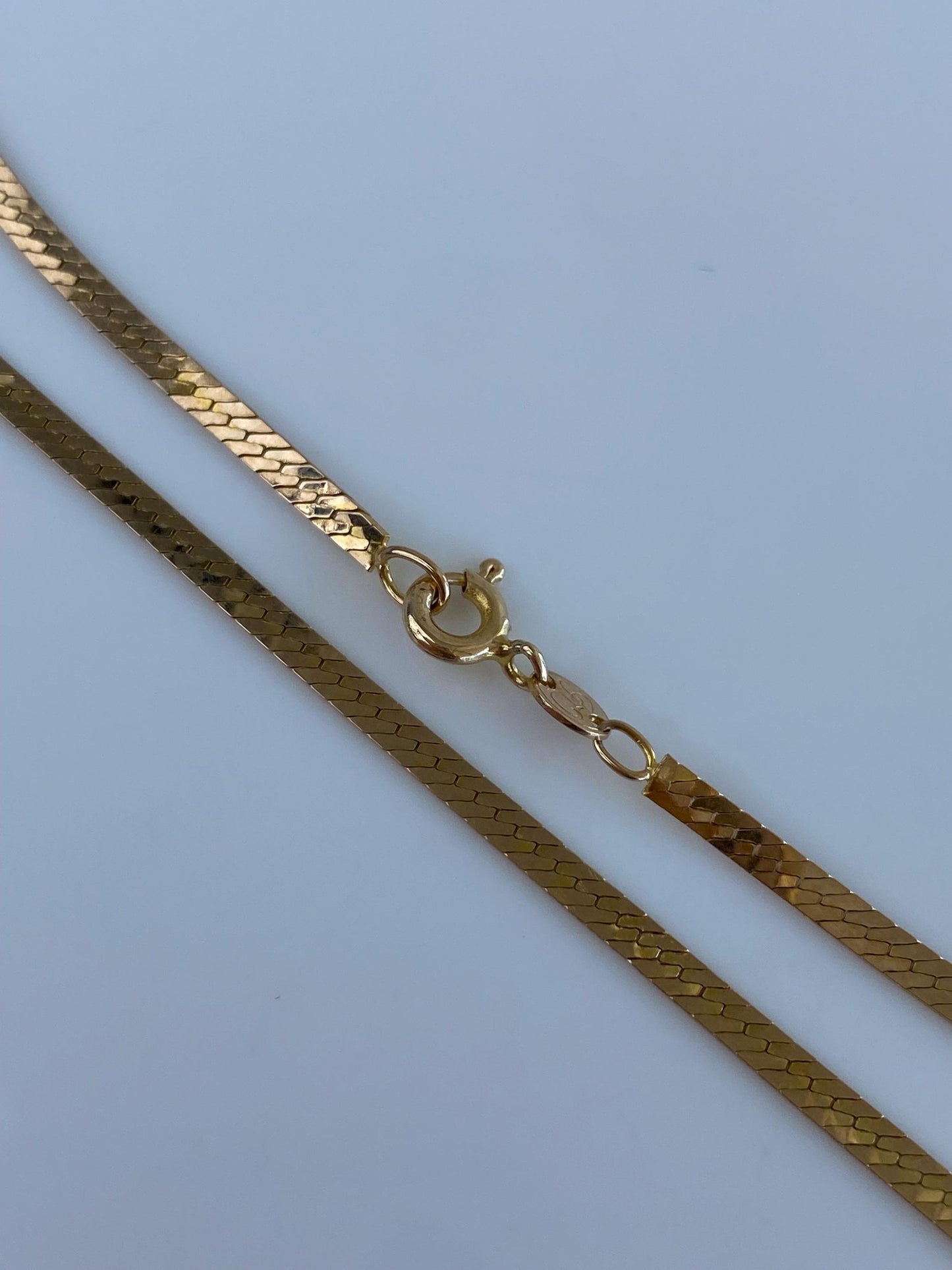 Vintage Solid 14k Yellow Gold Flat Chain Necklace - 20 inches