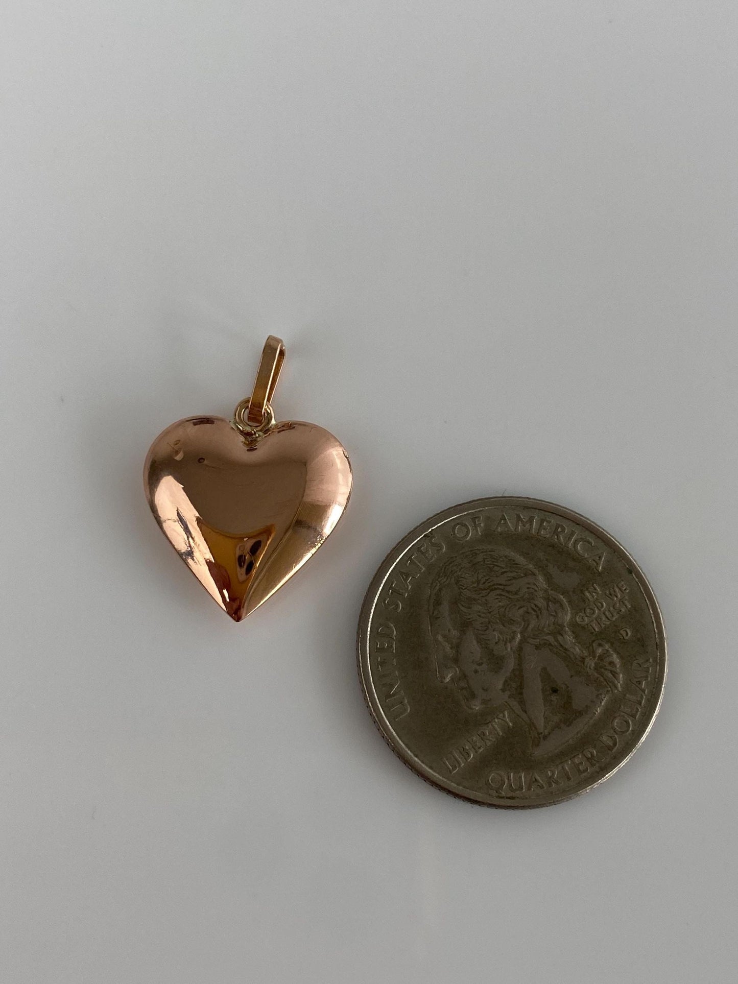 Vintage 18k Rose Gold Puffy Heart Charm