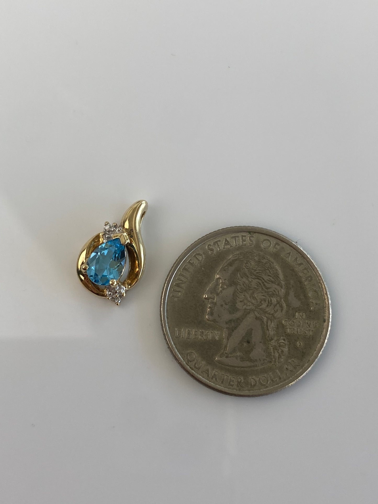 Vintage Solid 10k Diamond Topaz Charm