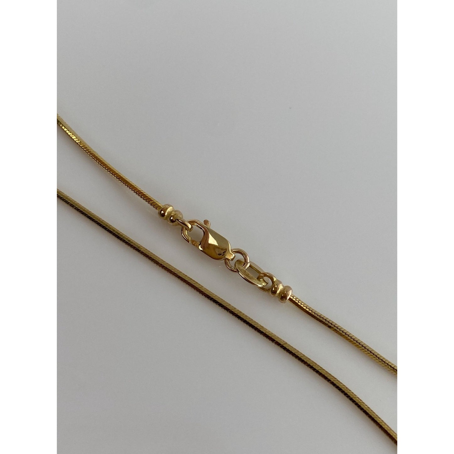 Vintage Solid 14k Yellow Gold Square Snake Chain Bracelet Anklet - 9 inches