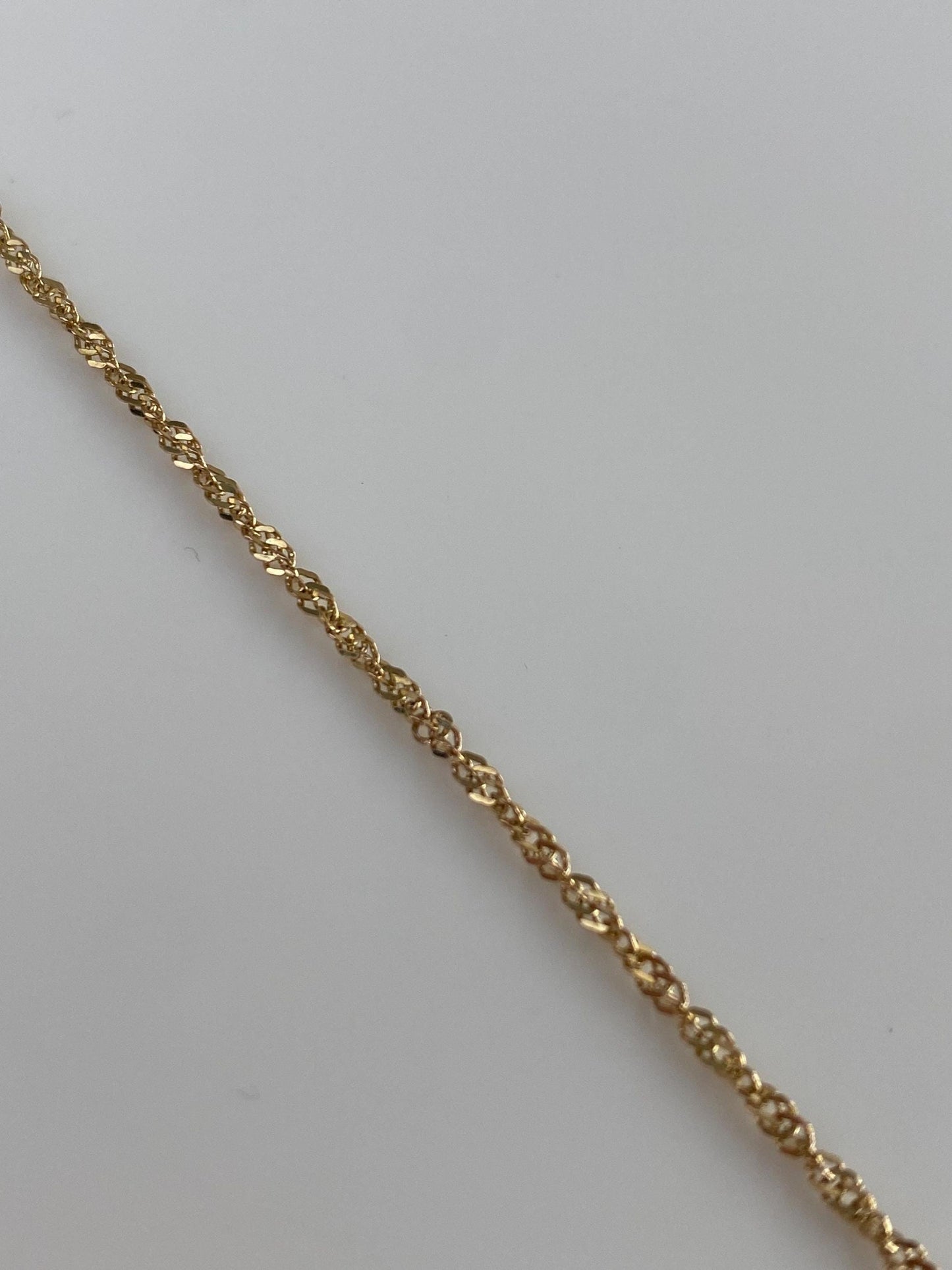 Vintage Solid 14k Yellow Gold Twist Chain Bracelet Anklet - 9 inches