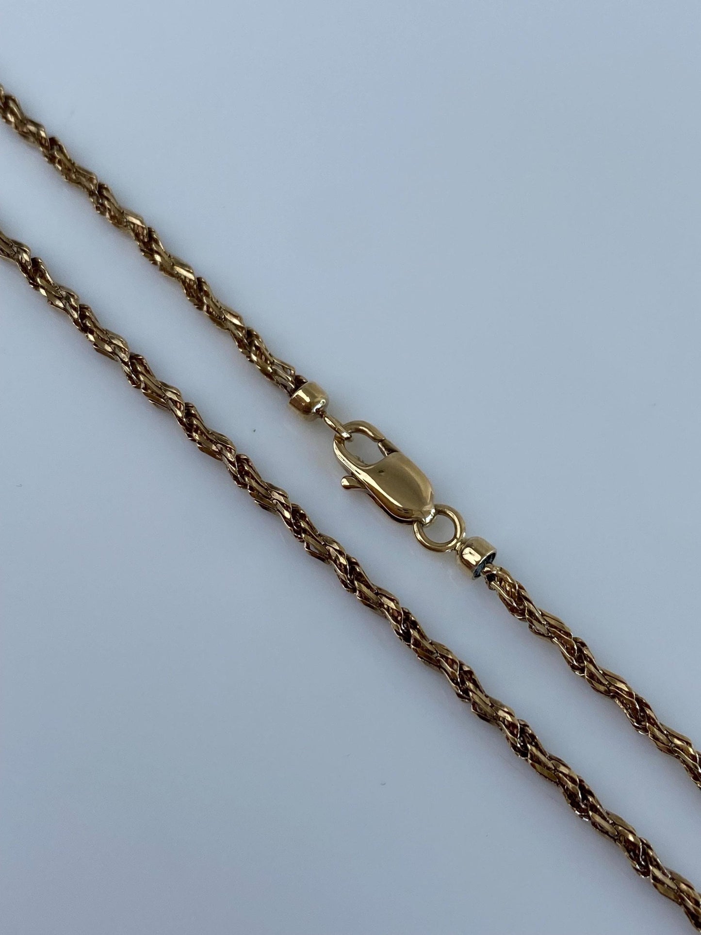 Vintage Solid 14k Yellow Gold Twist Style Chain Necklace - 20.25 inches