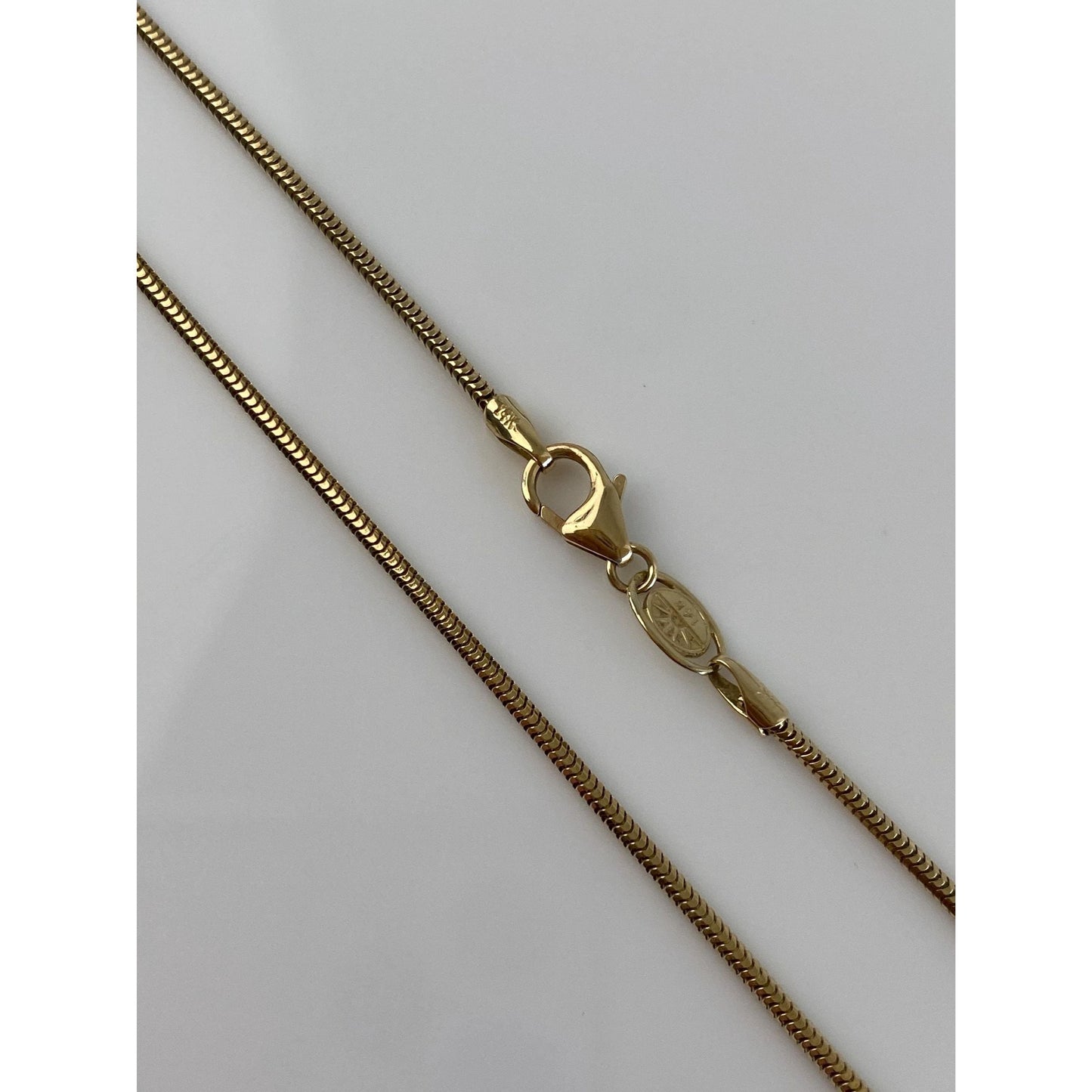Vintage Solid 14k Yellow Gold Snake Chain Necklace - 24.25 inches