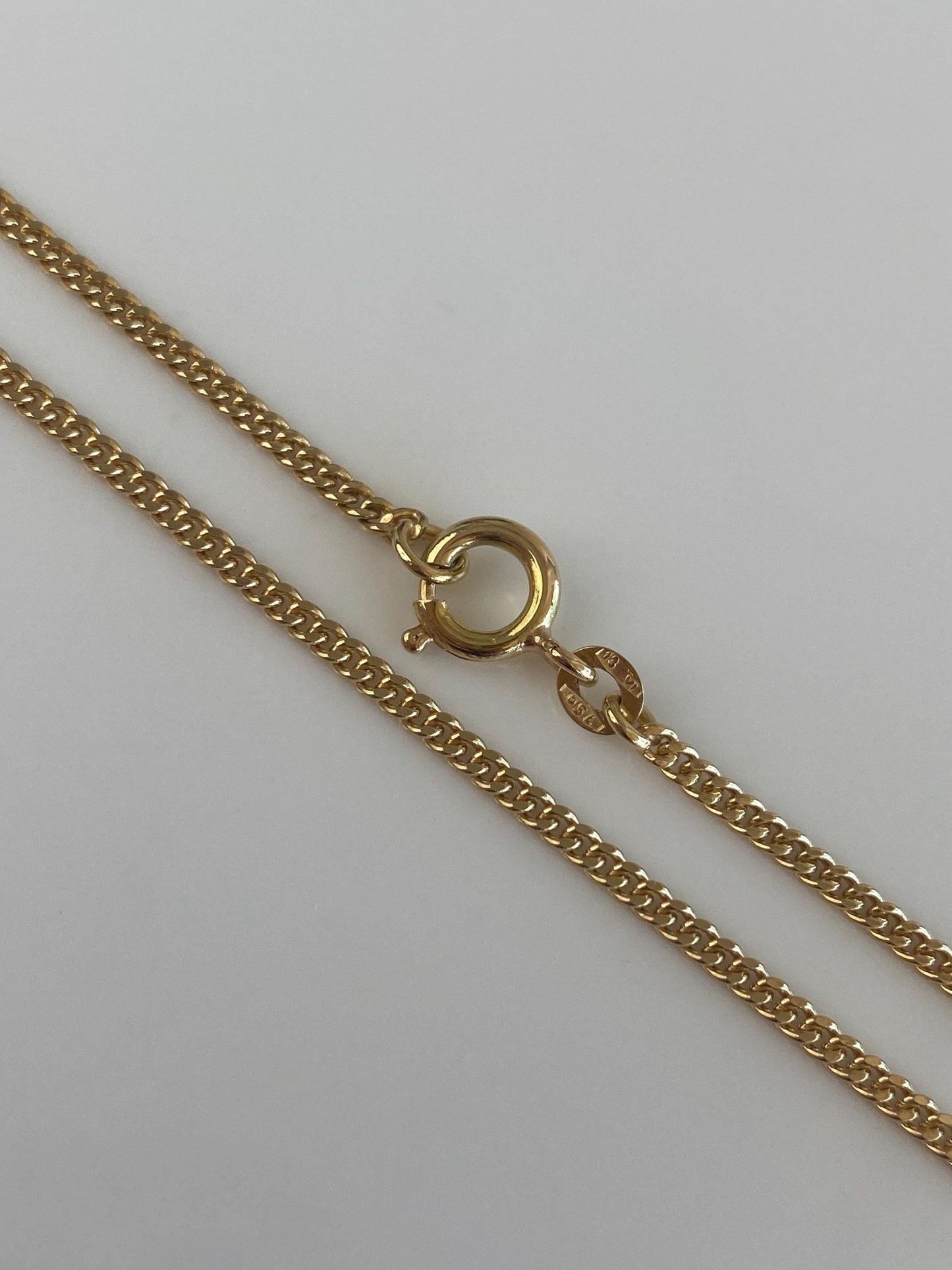 Vintage Solid 18k Yellow Gold Curb Chain Necklace - 19.75 inches