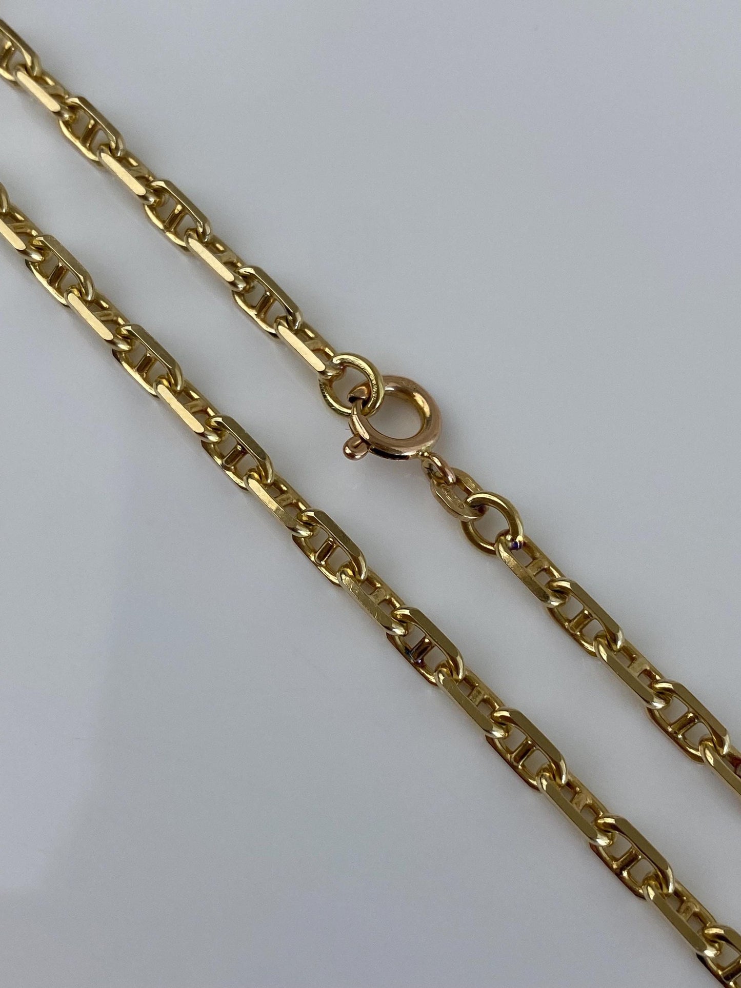 Vintage Solid 14k Yellow Gold Mariner Link Chain Necklace - 20.25 inches