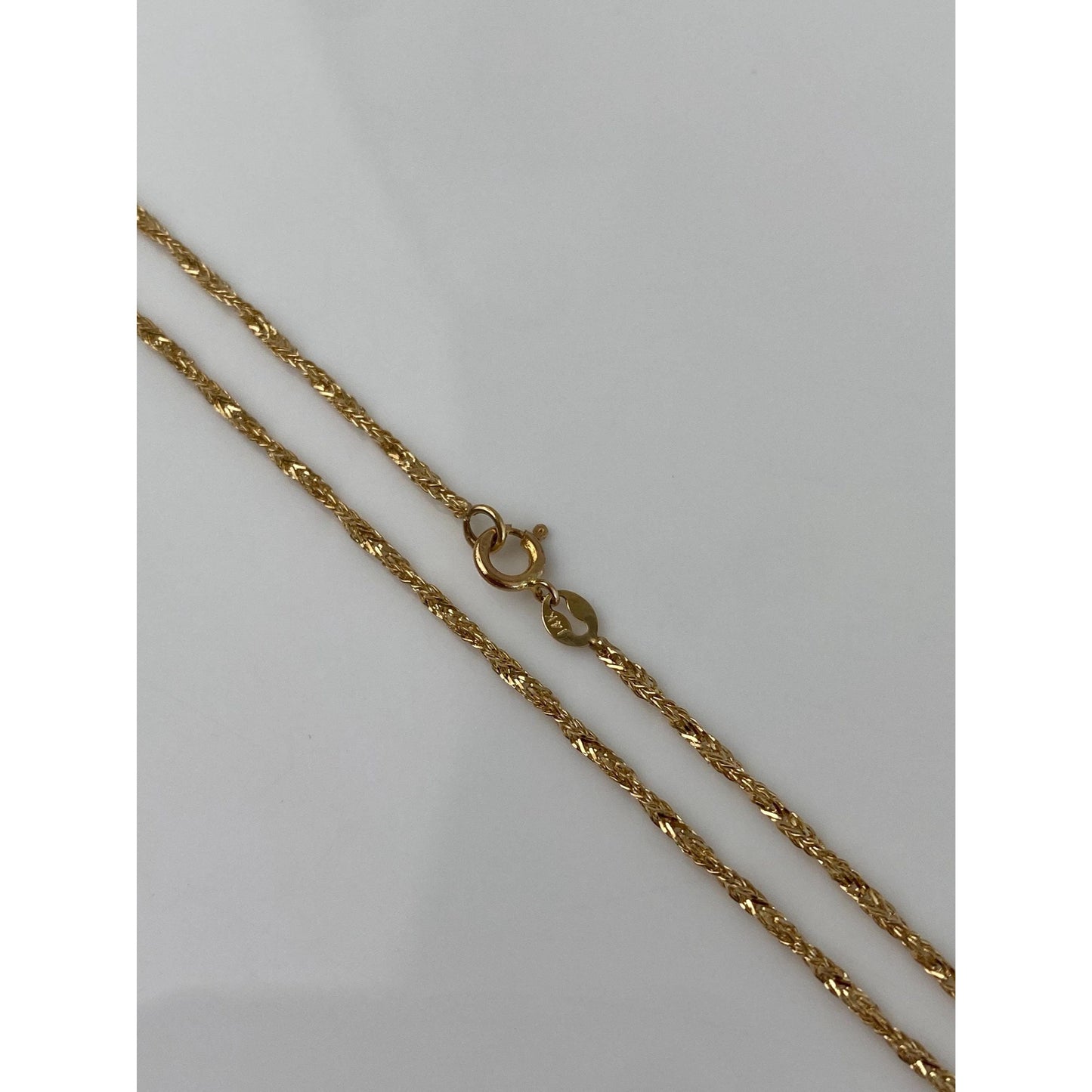 Vintage Solid 14k Yellow Gold Twist Chain Necklace - 15.75 inches