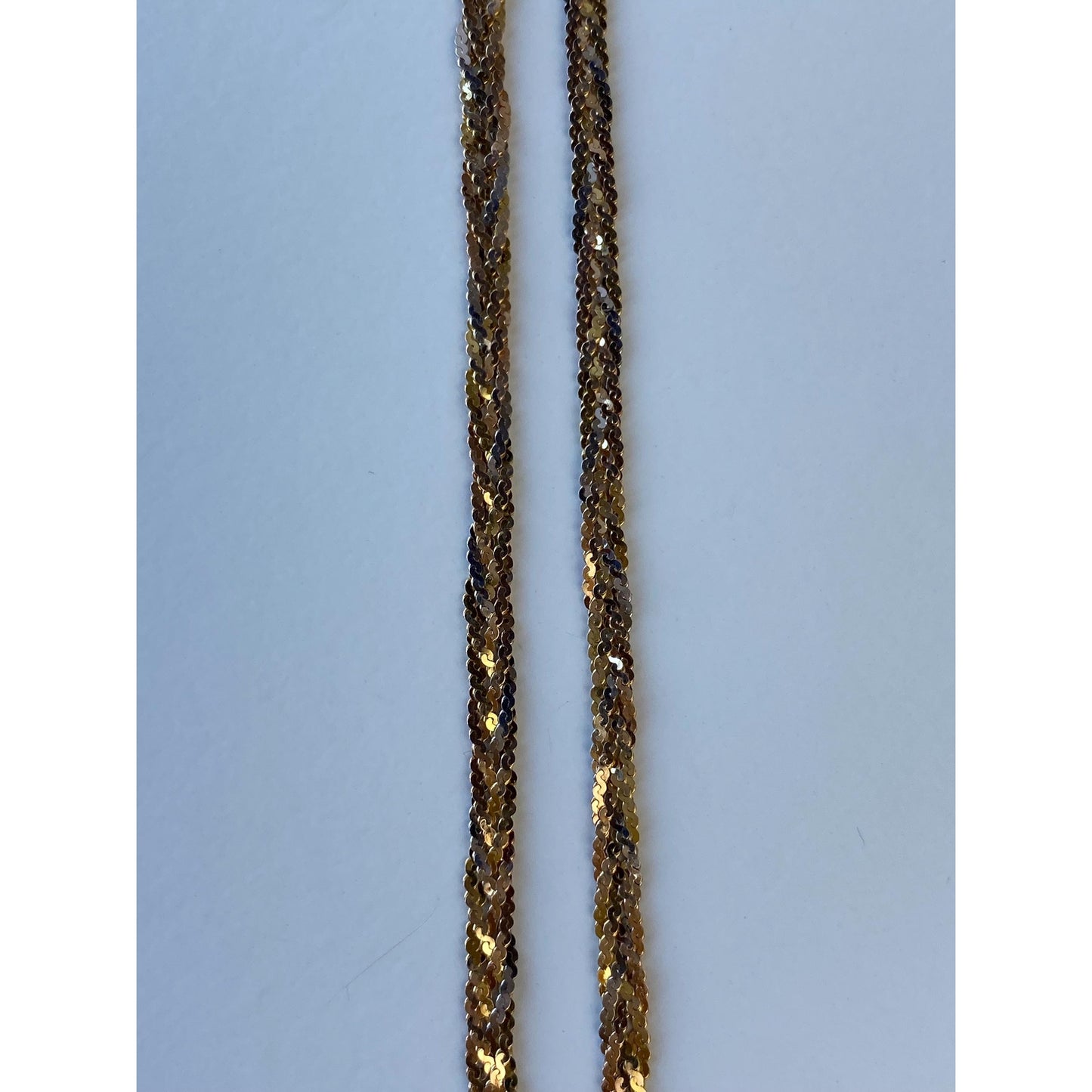 Vintage Solid 14k Tri Tone Long Braided Serpentine Chain Necklace - 23.75 inches