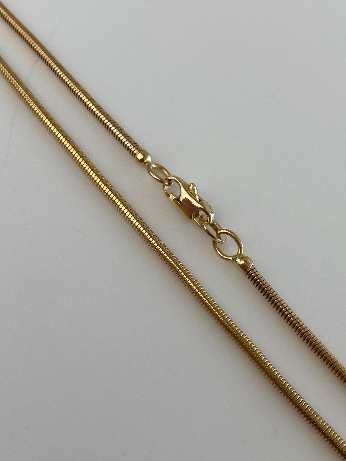 Vintage Solid 14k Yellow Gold Long Snake Chain Necklace - 30.25 inches