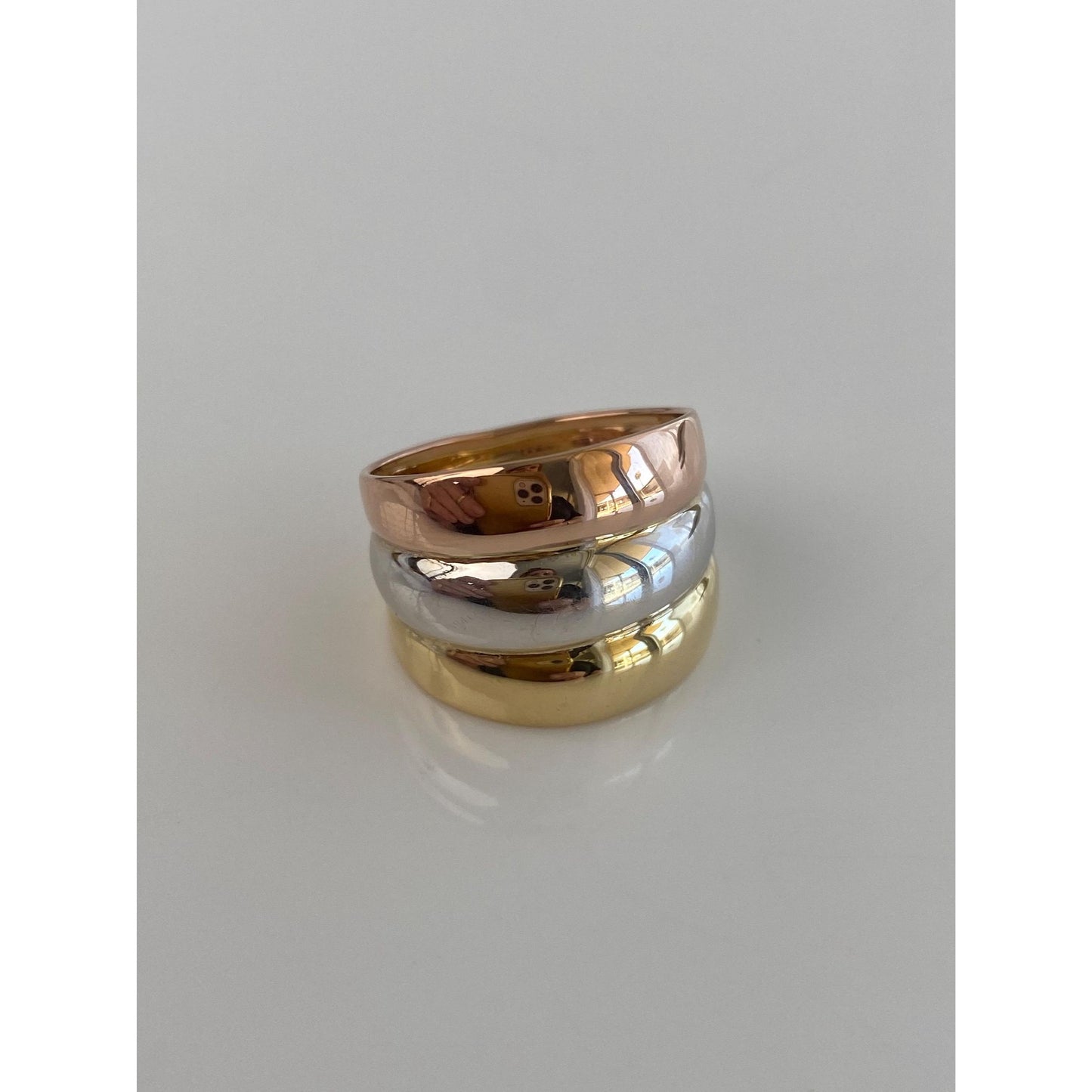 Vintage Solid 18k Tri Tone Gold Ring - Size 6.75