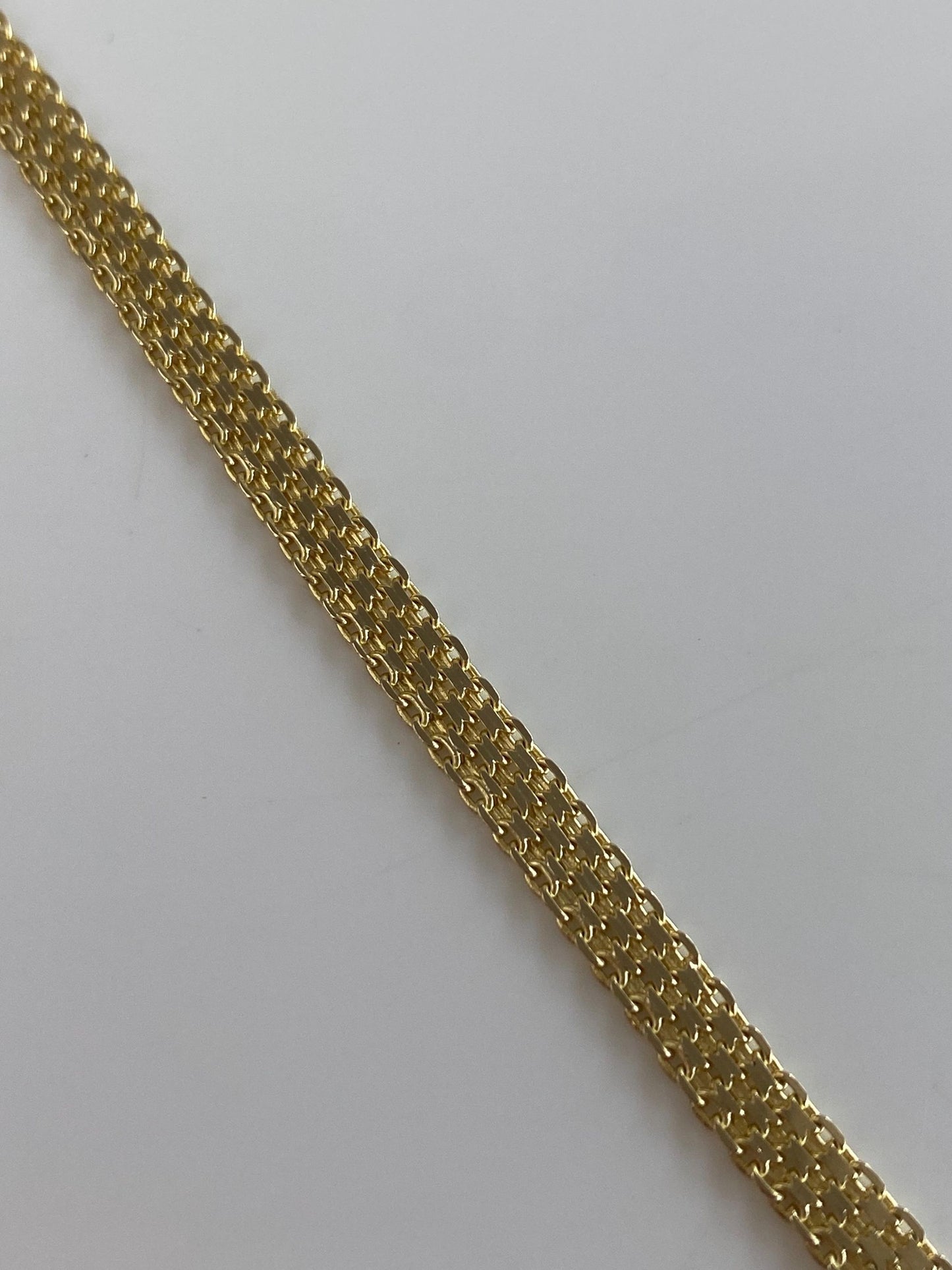 Vintage Solid 14k Yellow Gold Bismark Chain Bracelet - 7.75 inches