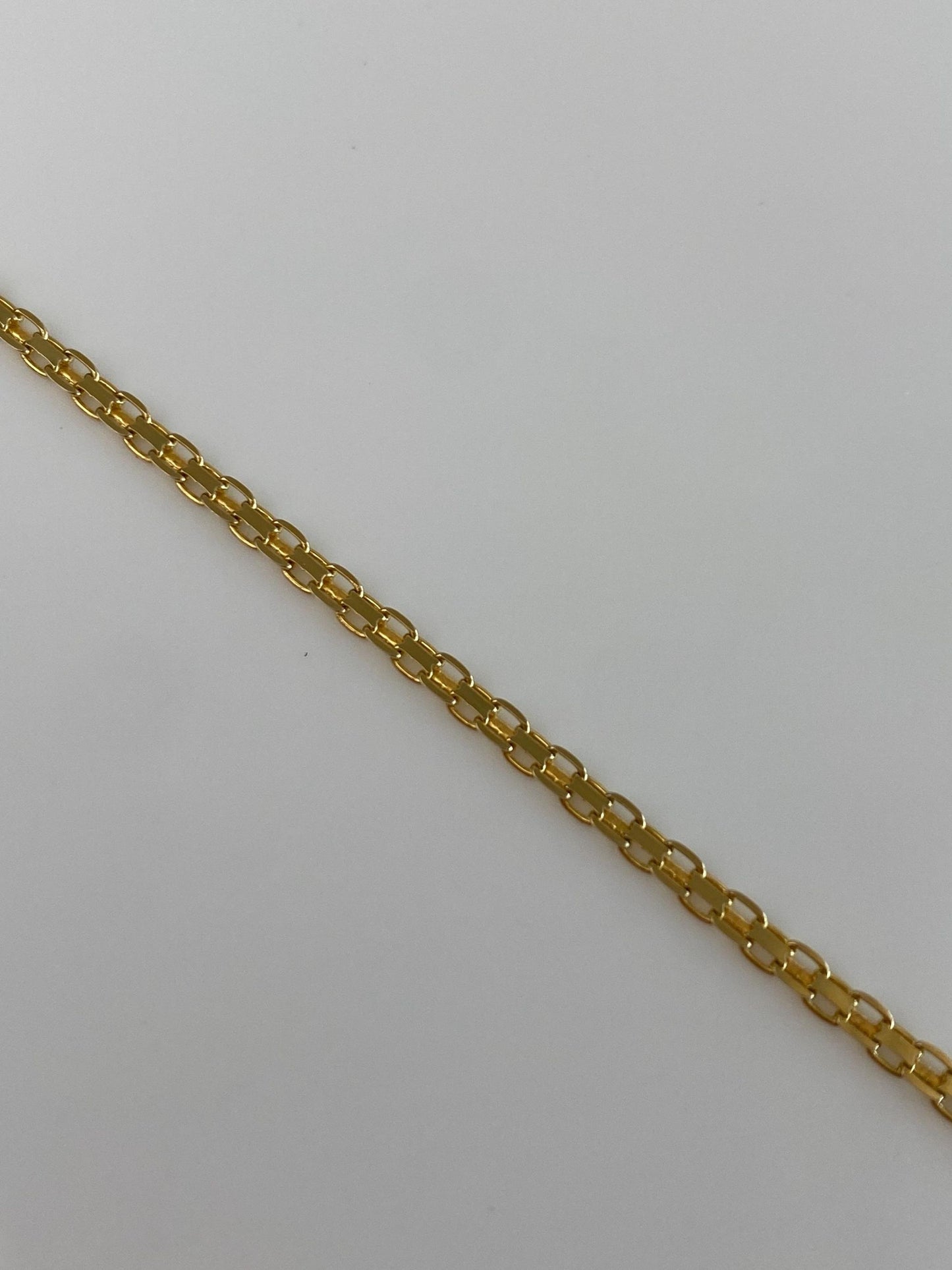 Vintage Solid 14k Yellow Gold Bismark Chain Bracelet Anklet - 9 inches