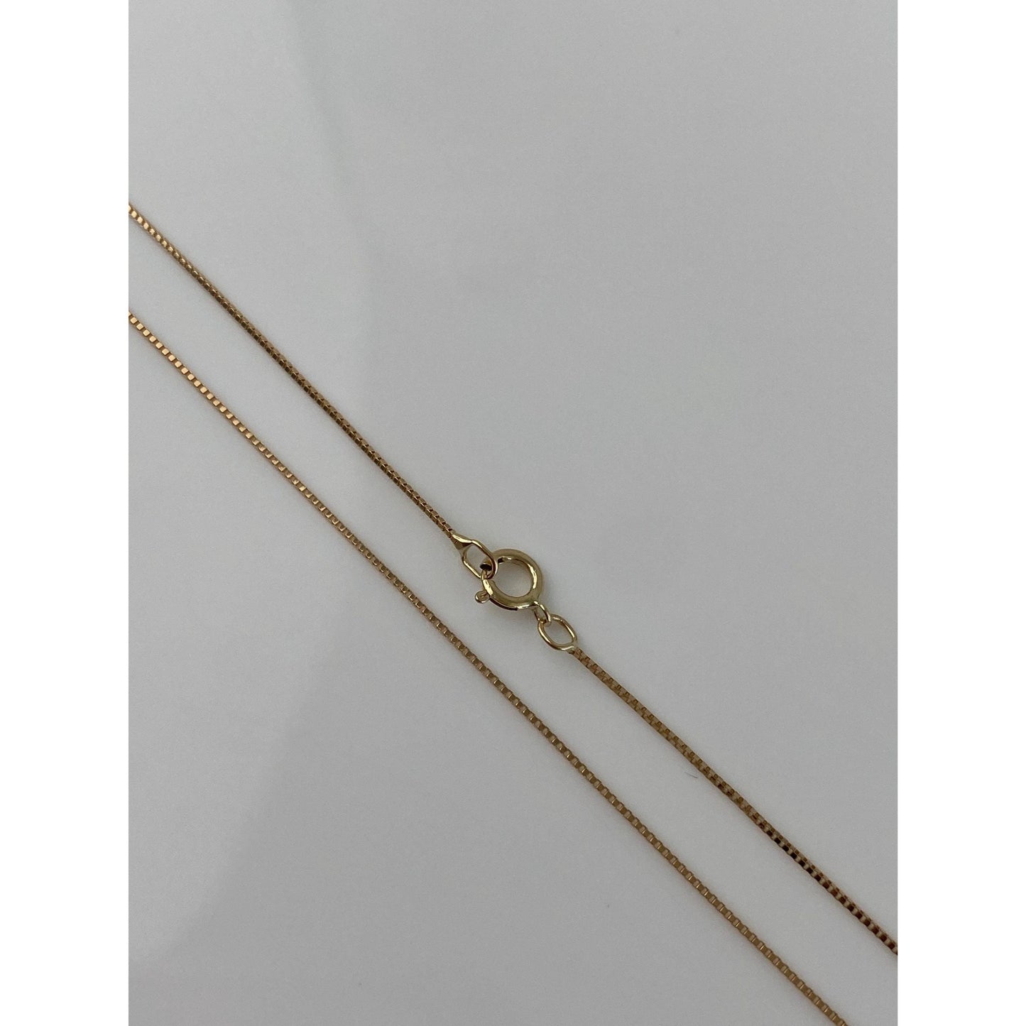 Vintage Solid 14k Yellow Gold Dainty Box Chain Necklace - 18.25 inches