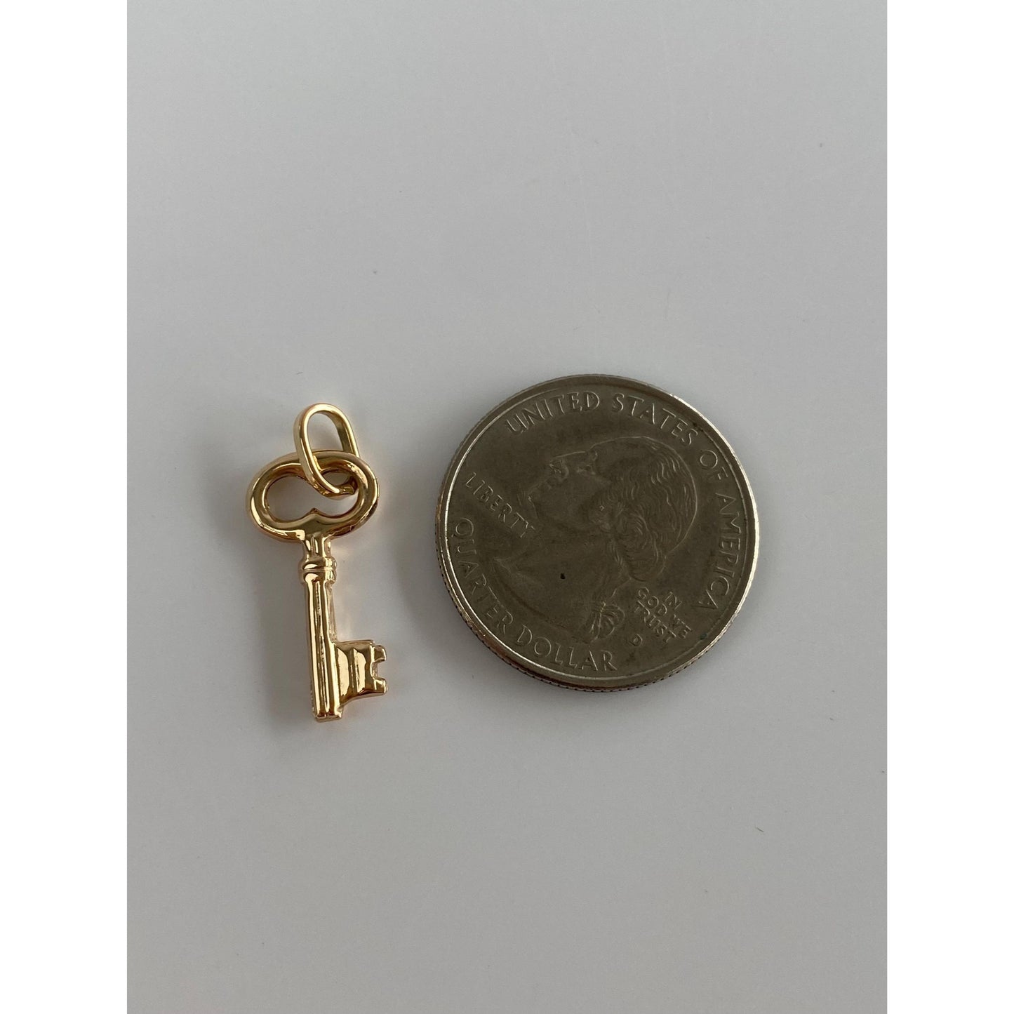 Vintage 14k Yellow Gold Skeleton Key Charm