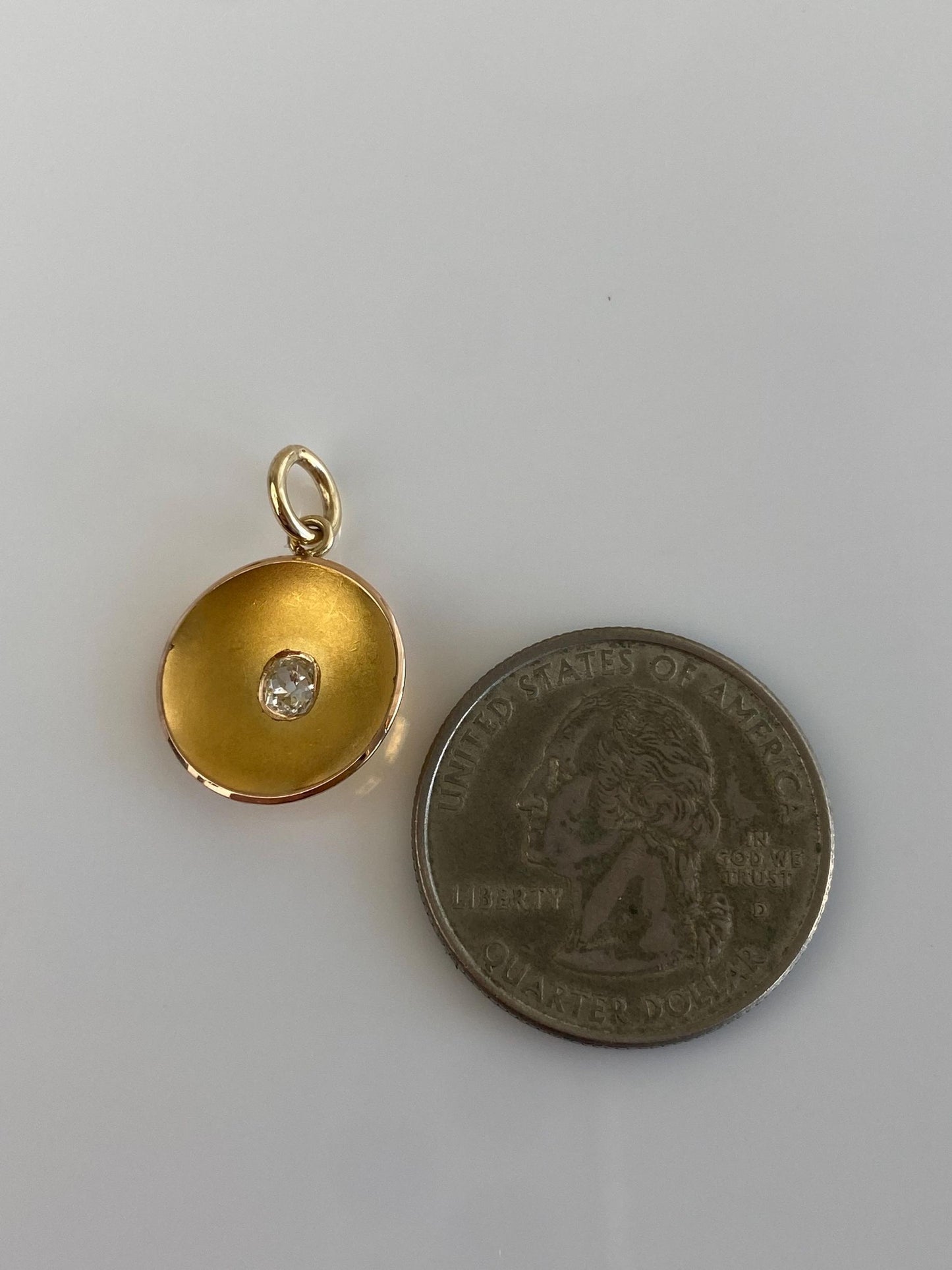Vintage Solid 21k Yellow Gold Old Mine Diamond Charm