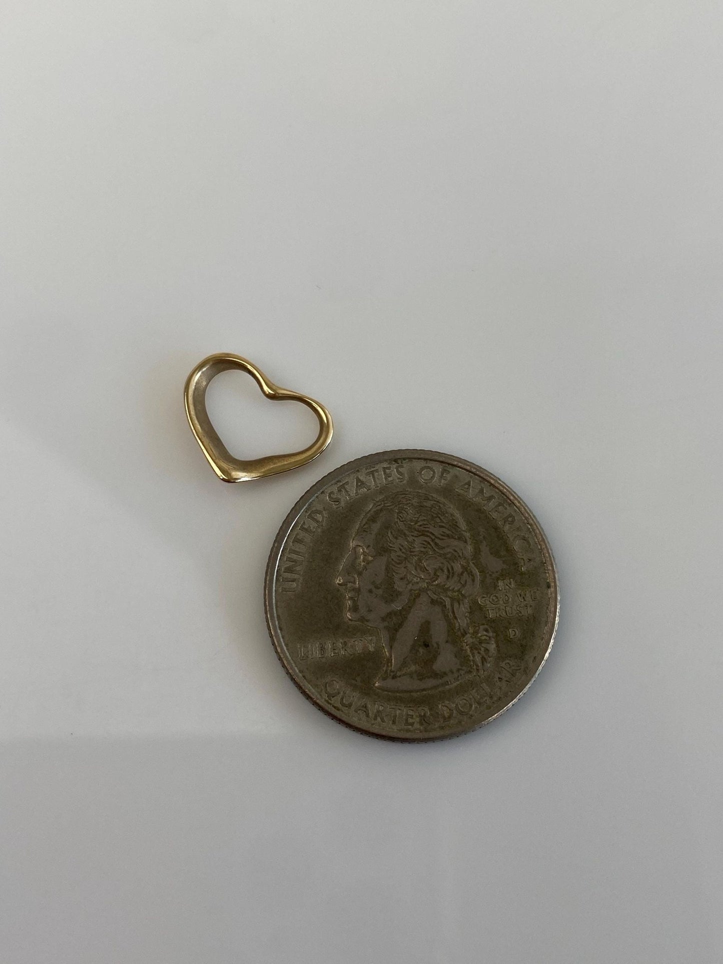 Vintage Solid 14k Yellow Gold Open Heart Charm