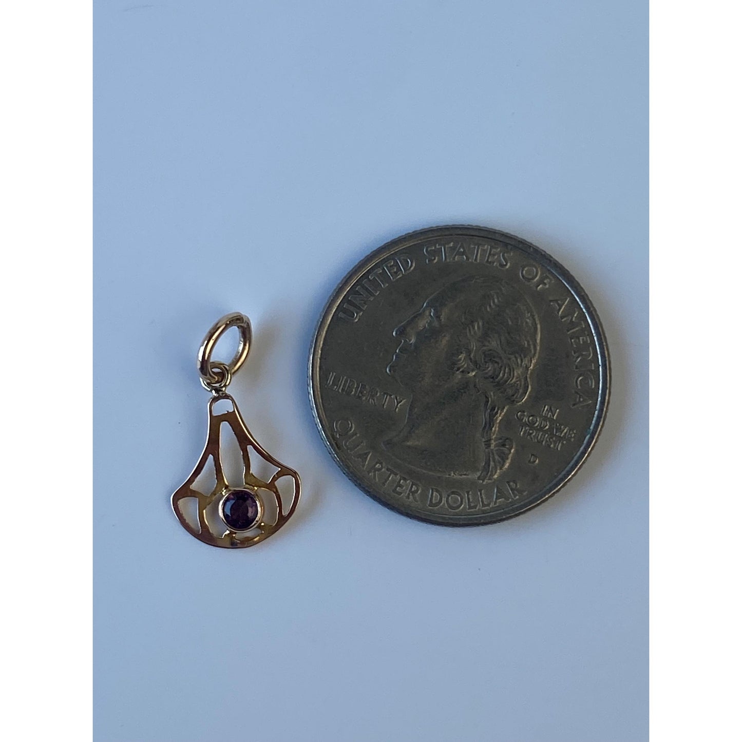 Vintage Solid 14k Yellow Gold Purple Cubic Zirconia Stick Pin Conversion Charm