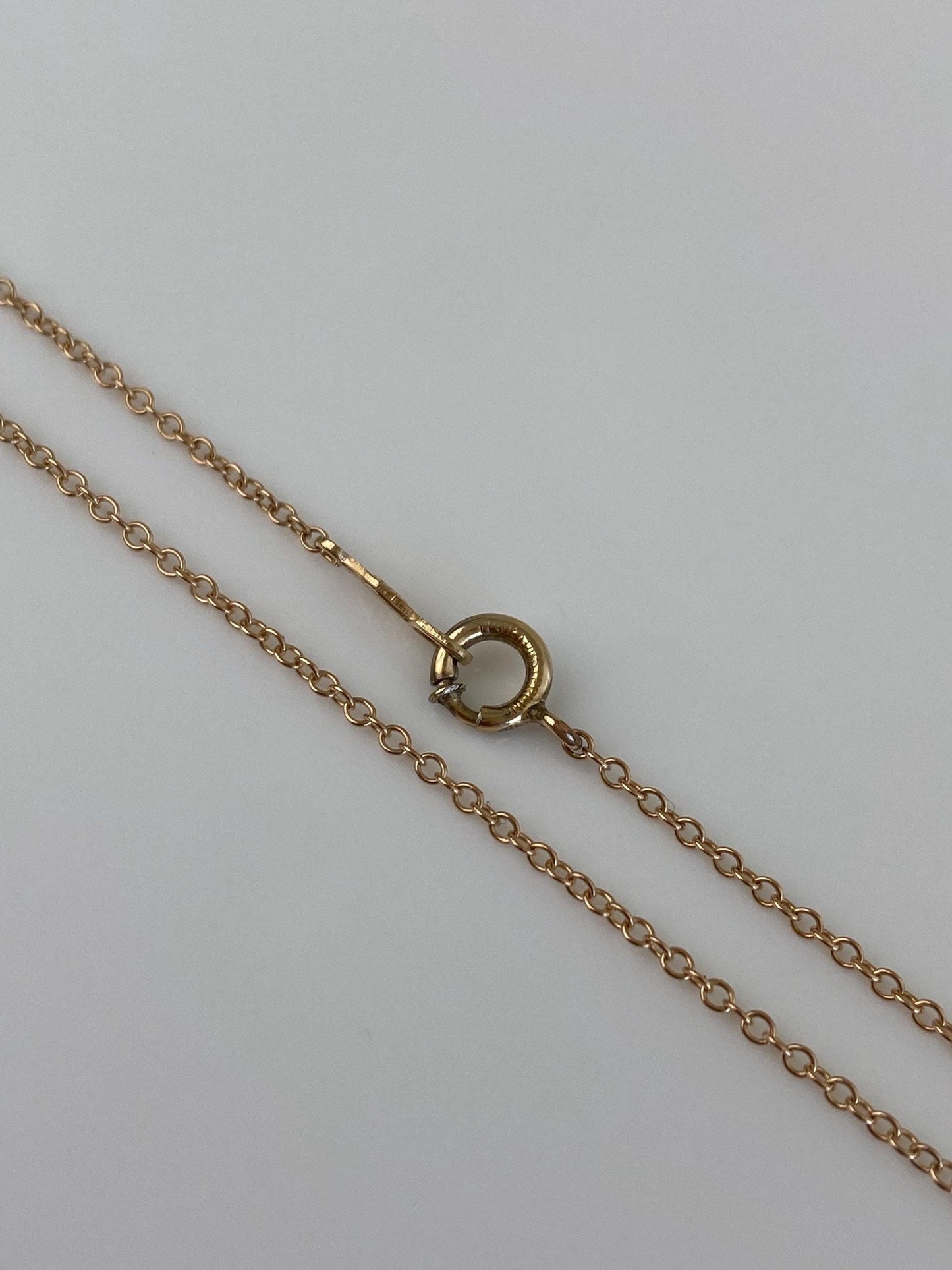 Vintage Solid 10k Yellow Gold Dainty Rolo Chain Necklace - 18.5 inches
