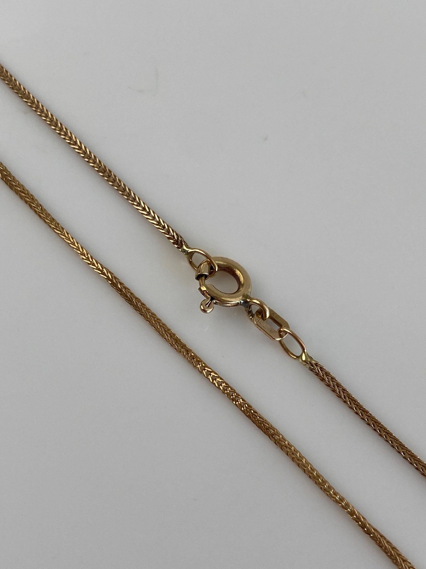 Vintage Solid 14k Yellow Gold Wheat Chain Necklace - 15.75 inches