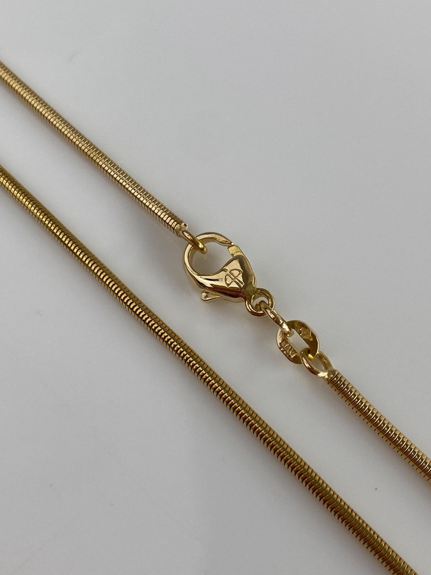Vintage Solid 14k Yellow Gold Snake Chain Necklace - 18.25 inches