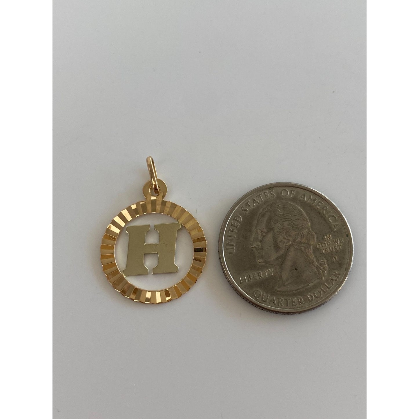 Vintage Solid 18k Yellow Gold Initial 'H' Charm