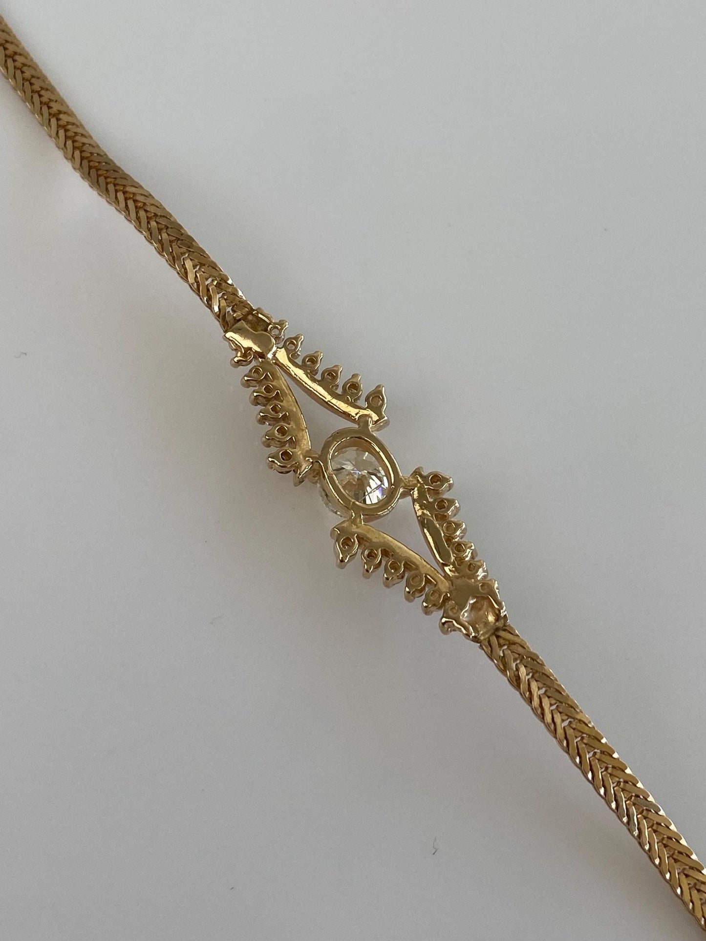 Vintage Solid 14k Yellow Gold Diamond Fancy Link Bracelet - 6.5 inches