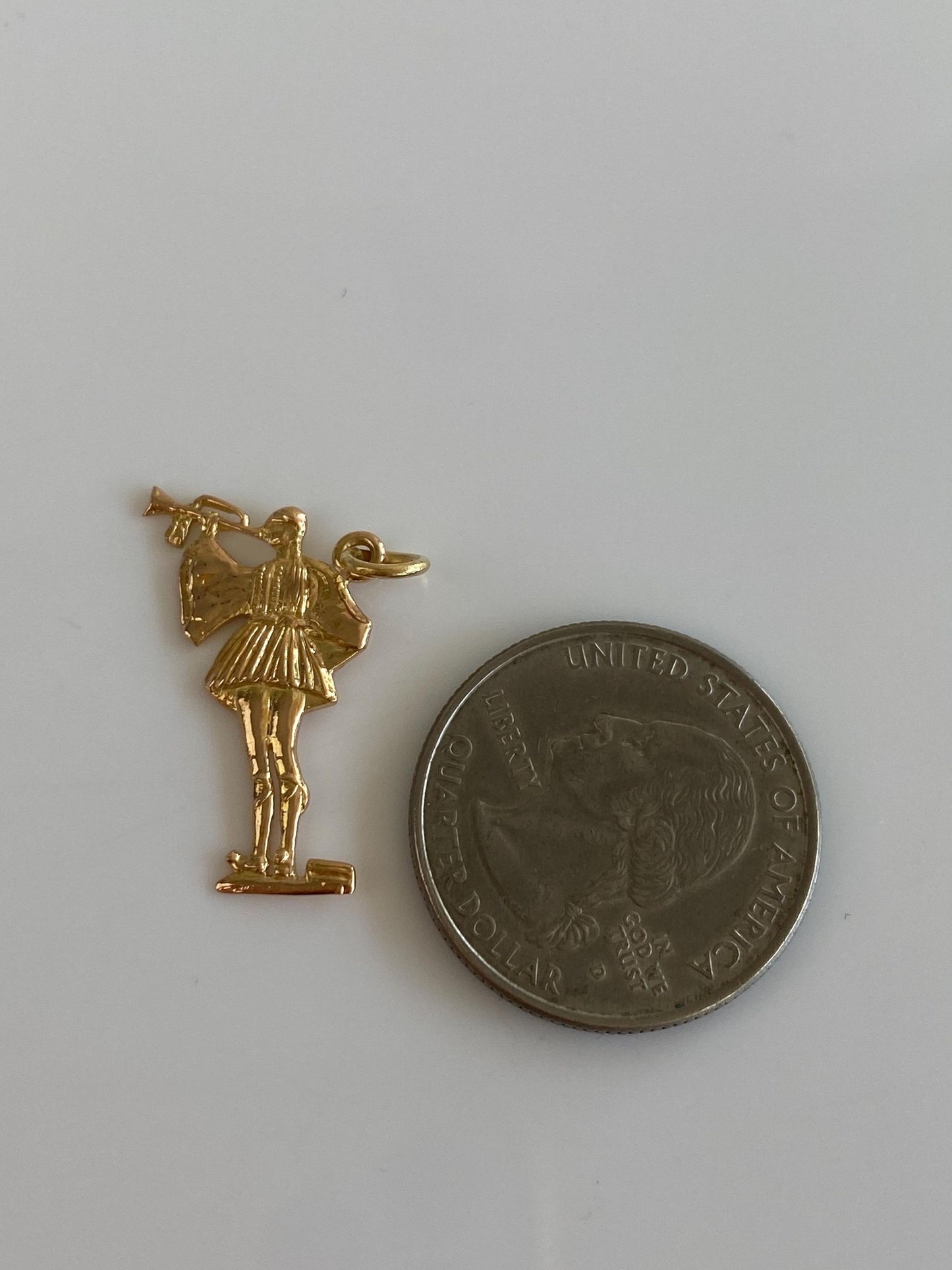 Vintage Solid 18k Yellow Gold Royal Announcer Man Charm