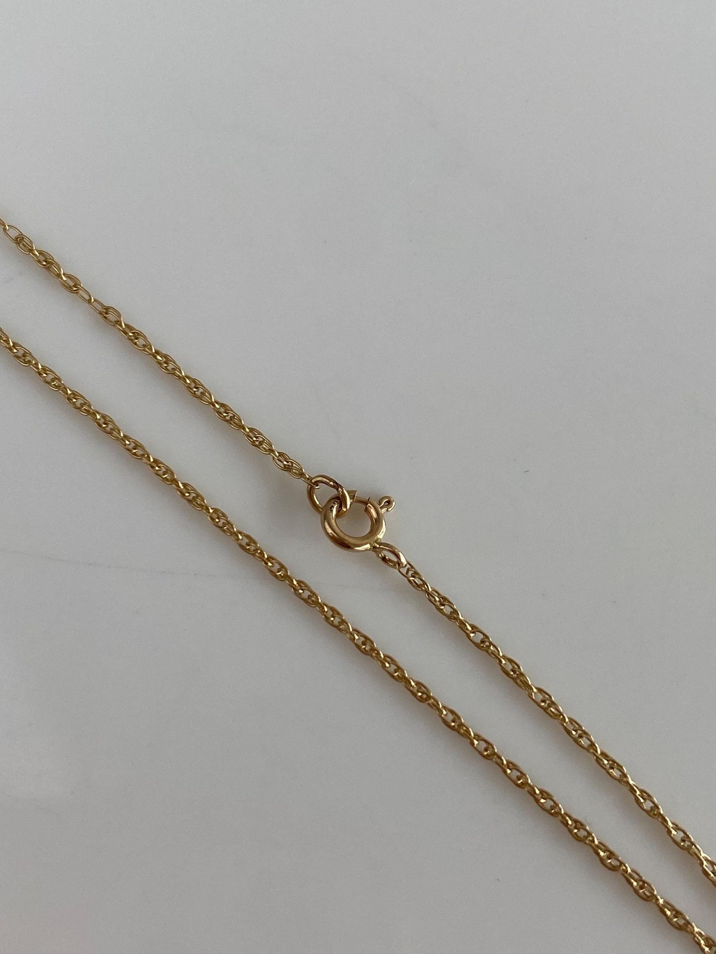 Vintage Solid 14k Yellow Gold Long Dainty Chain Necklace - 23.75 inches