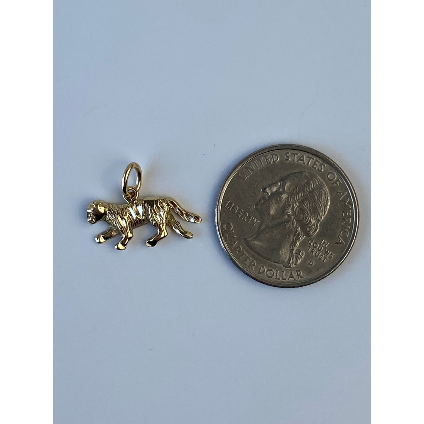 Vintage Solid 14k Yellow Gold Bobcat Charm