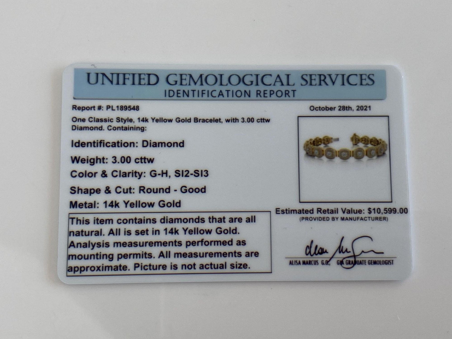 Vintage Solid 14k Yellow Gold Diamond Halo Diamond Link Bracelet - 7.75 Inches