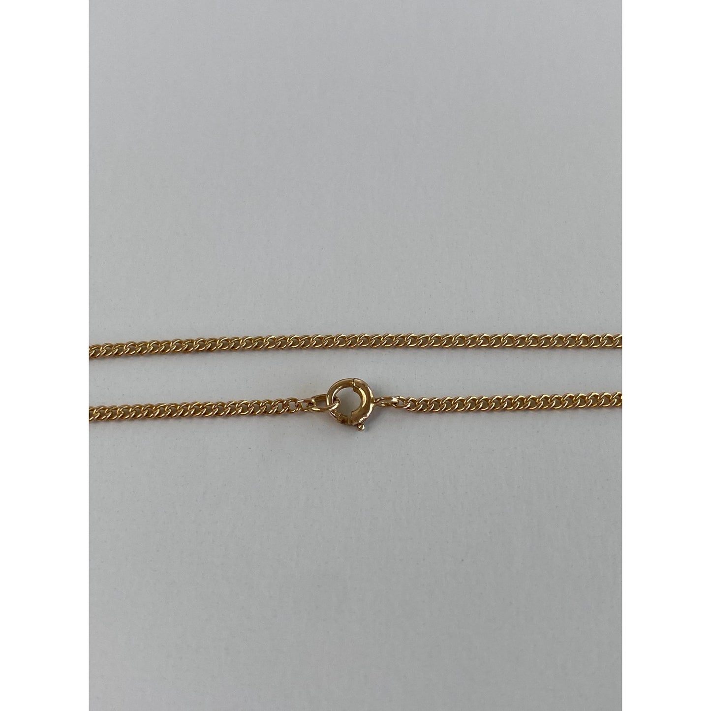 Vintage Solid 10k Yellow Gold Curb Chain Necklace - 15.75 inches