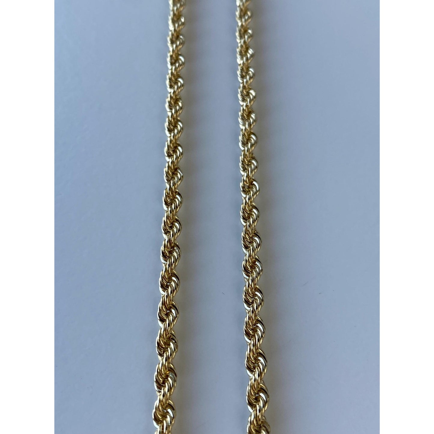 Vintage Solid 14k Yellow Gold Rope Chain Necklace - 18 inches
