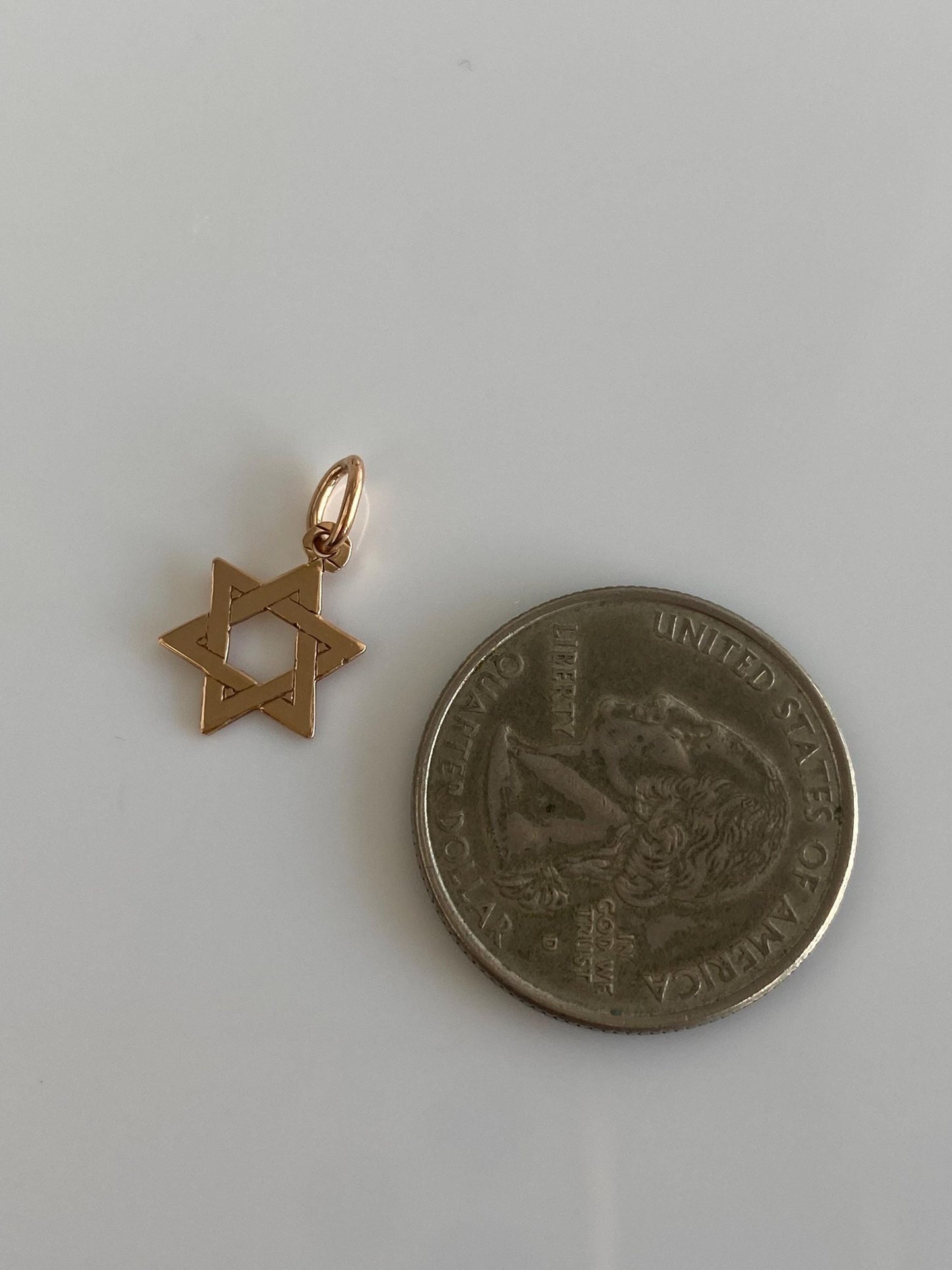 Vintage Solid 14k Rose Gold Star of David Charm