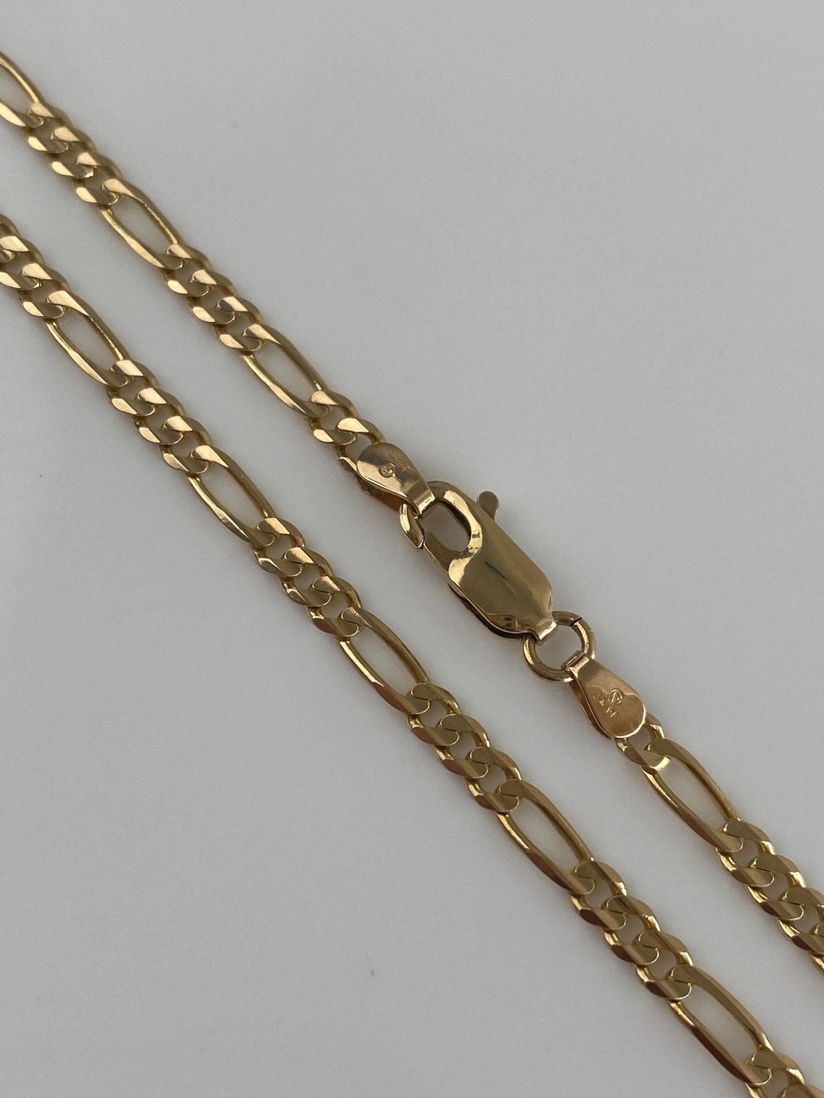 Vintage Solid 14k Yellow Gold Figaro Chain Necklace - 16.5 inches