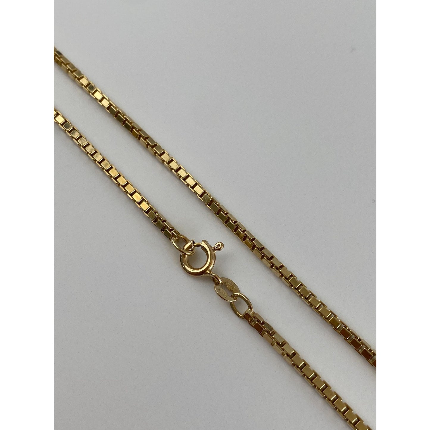 Vintage Solid 14k Yellow Gold Chunky Box Chain Necklace - 20.25 inches