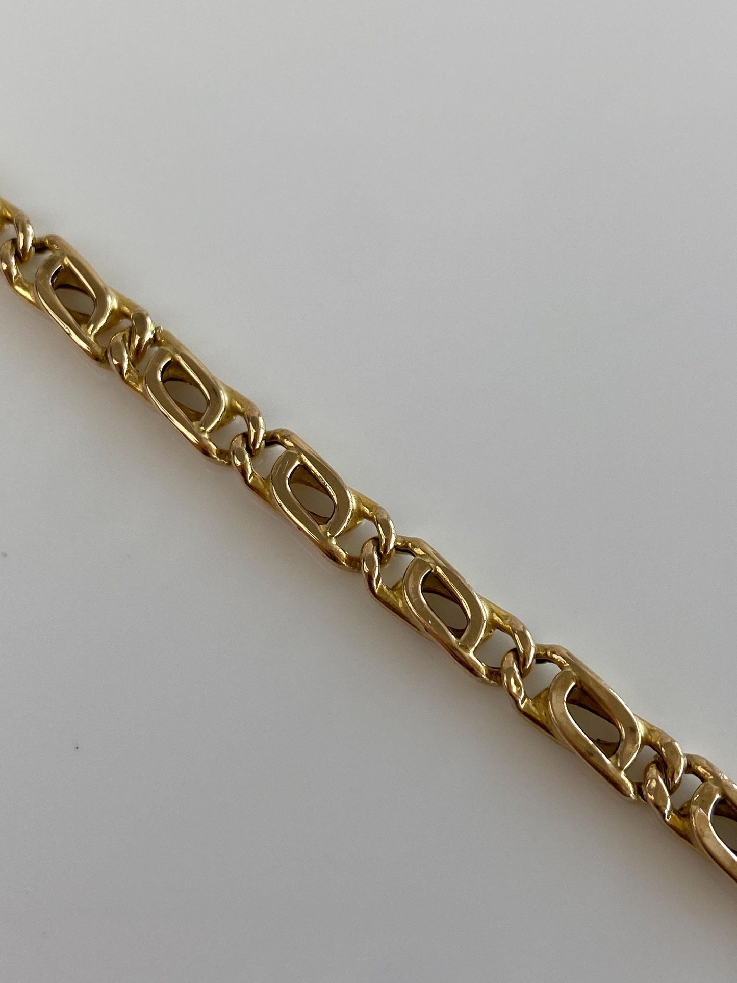 Vintage 14k Yellow Gold Fancy Link Bracelet - 8 inches
