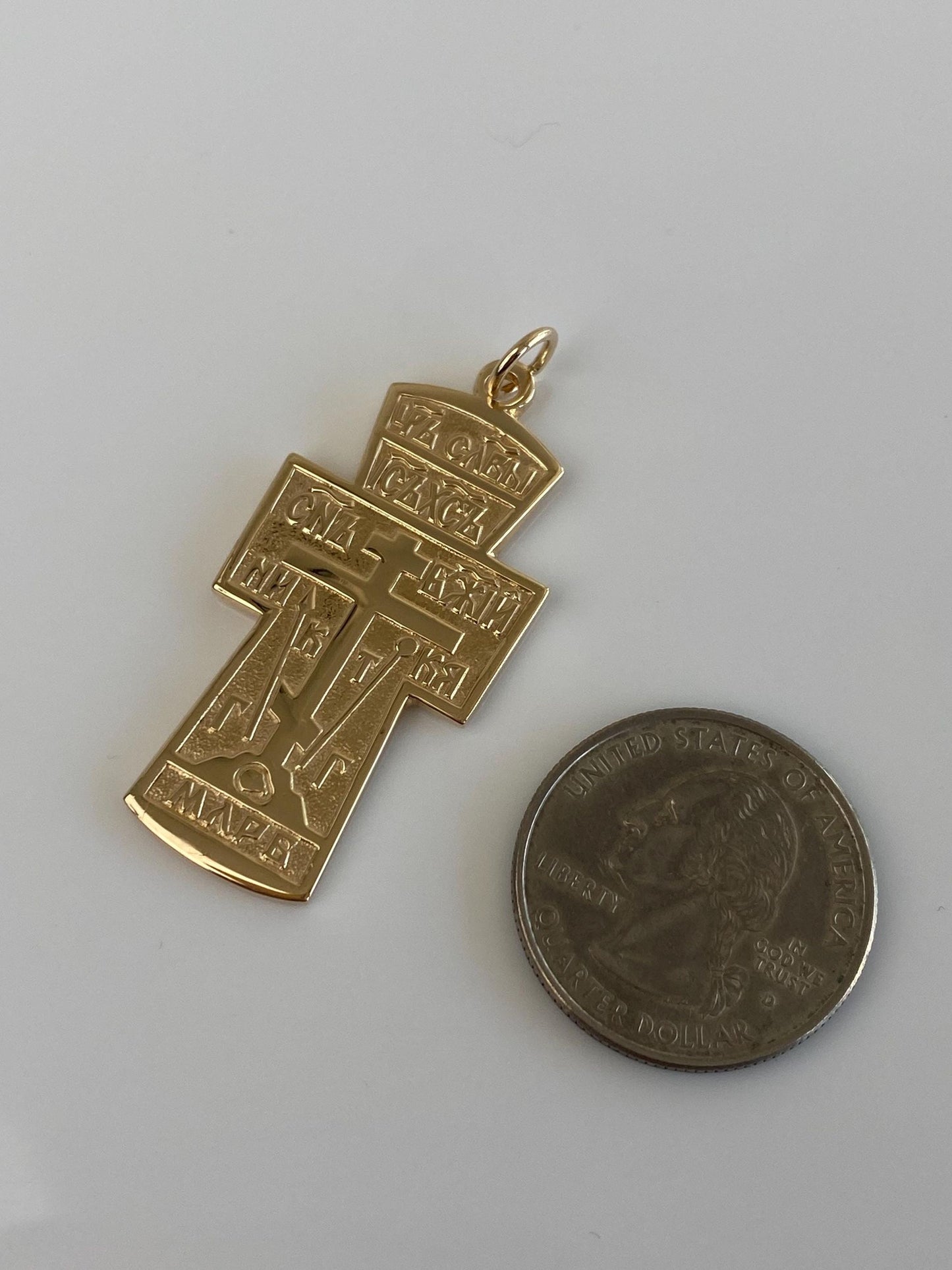 Vintage Solid 14k Yellow Gold Cross Charm