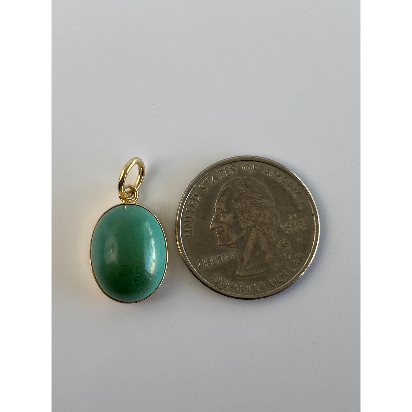 Vintage Solid 14k Yellow Gold Turquoise Stone Charm