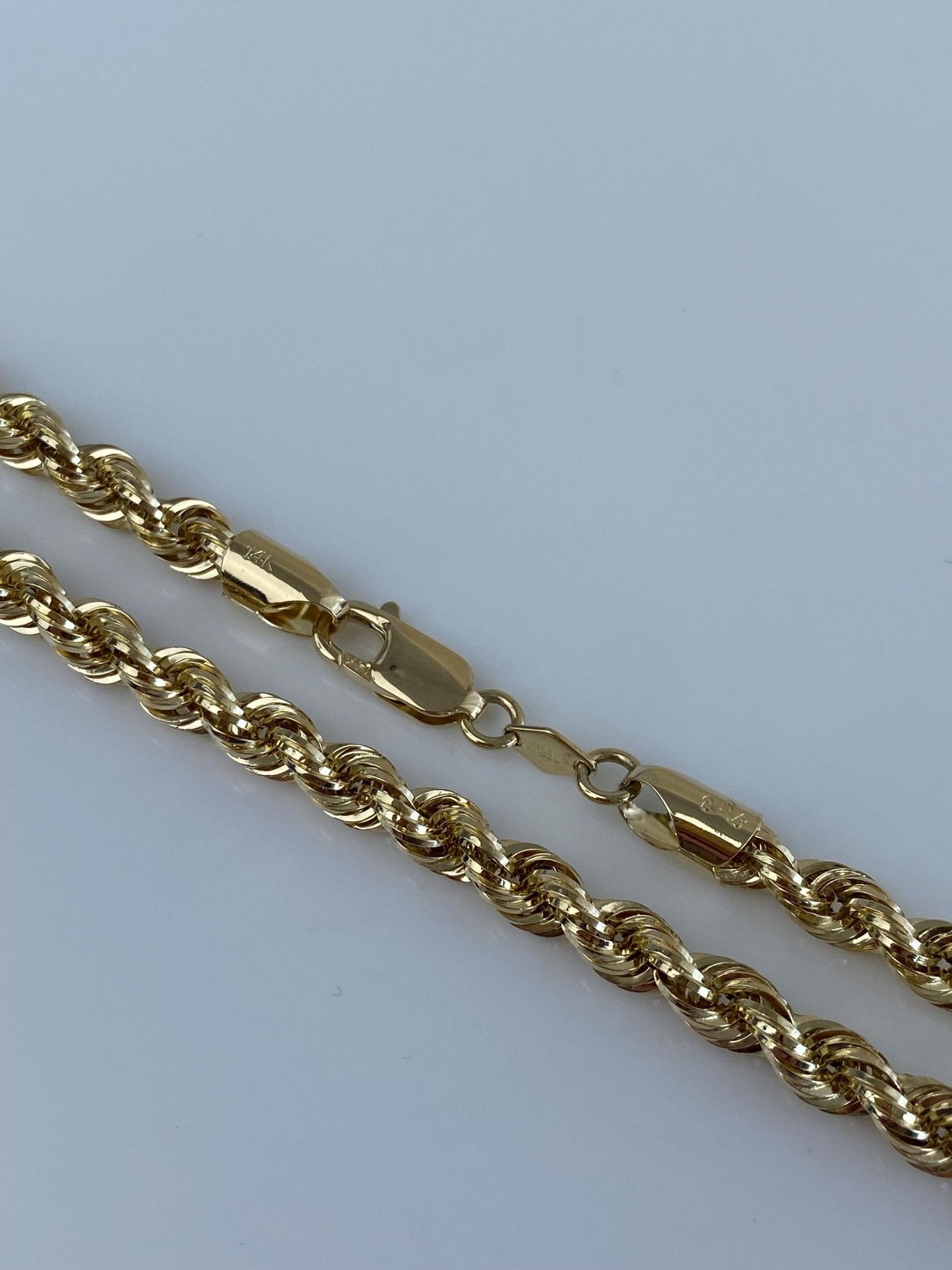 Vintage 14k Yellow Gold Rope Chain Necklace - 20.25 inches
